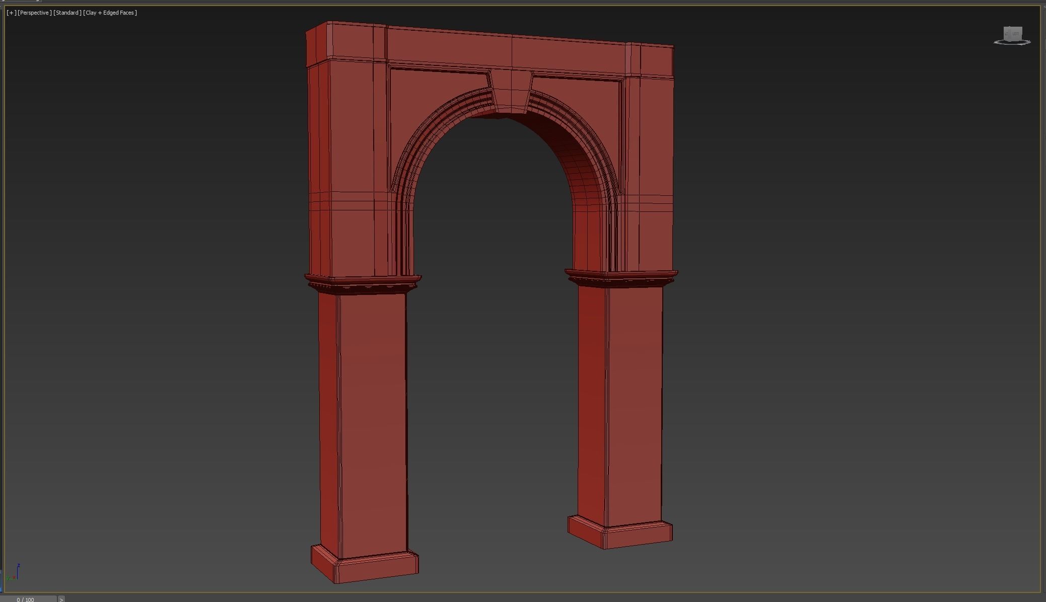 Column stone arch Low-poly 3D model_5
