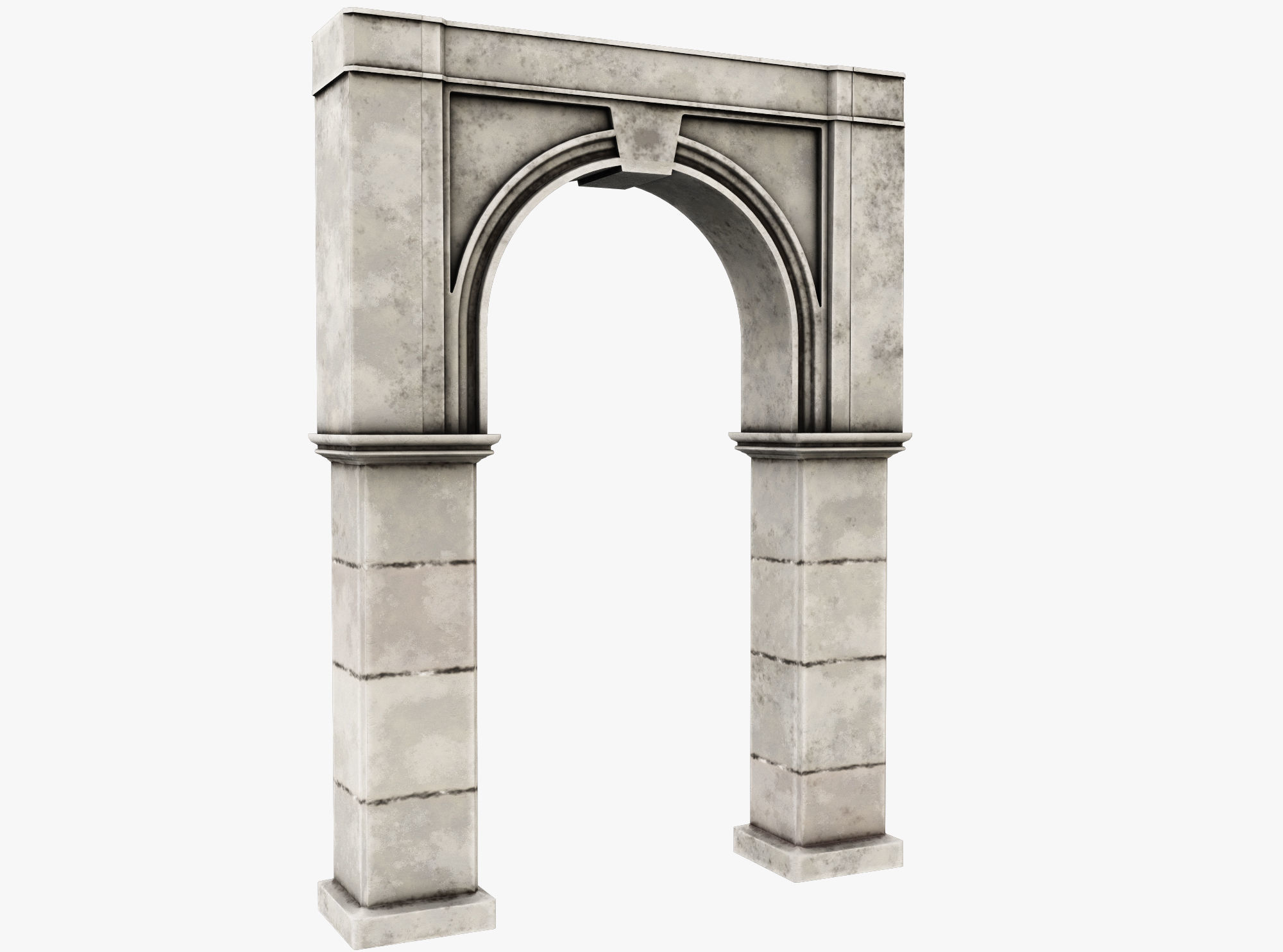 Column stone arch Low-poly 3D model_1