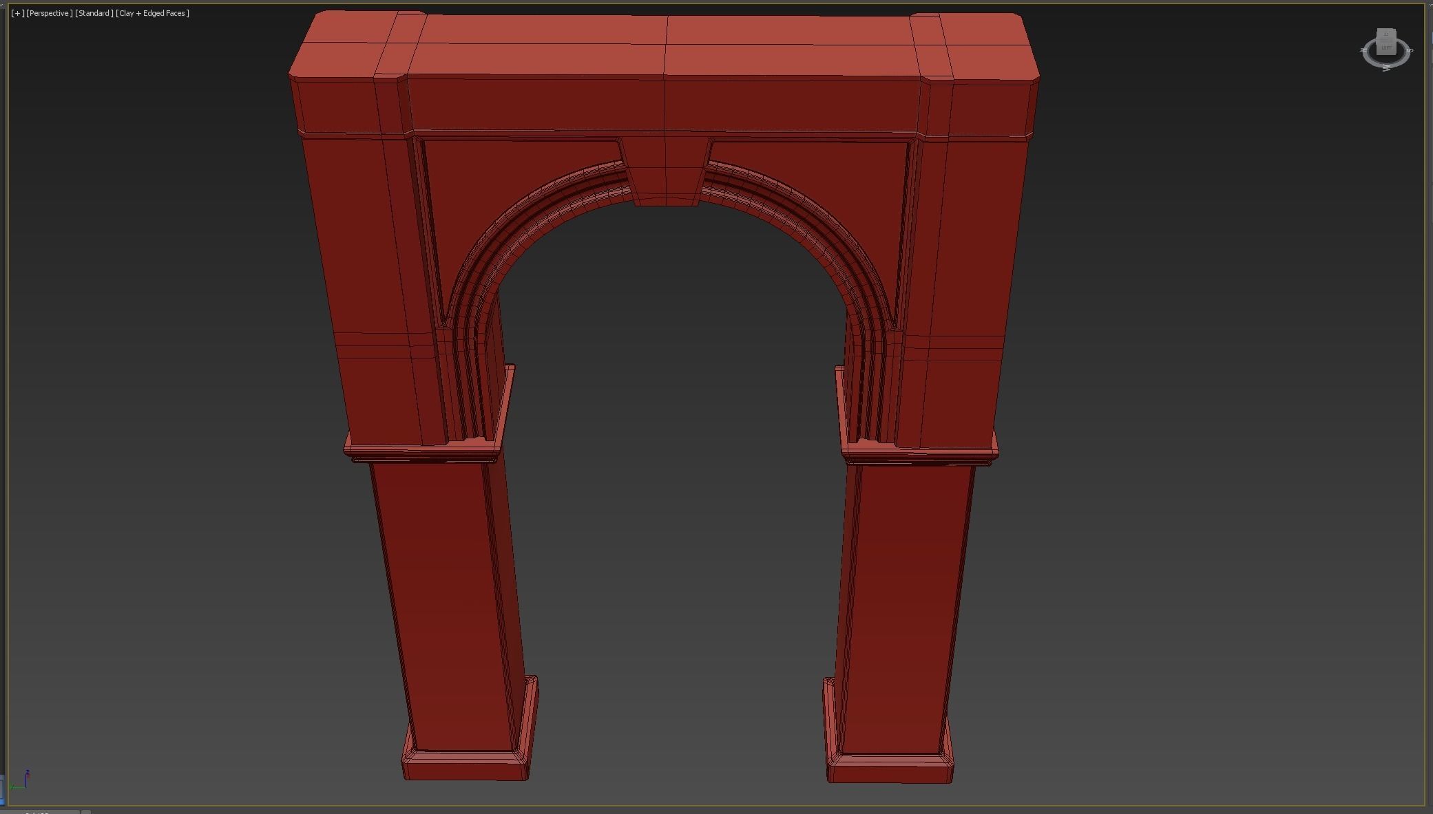Column stone arch Low-poly 3D model_6