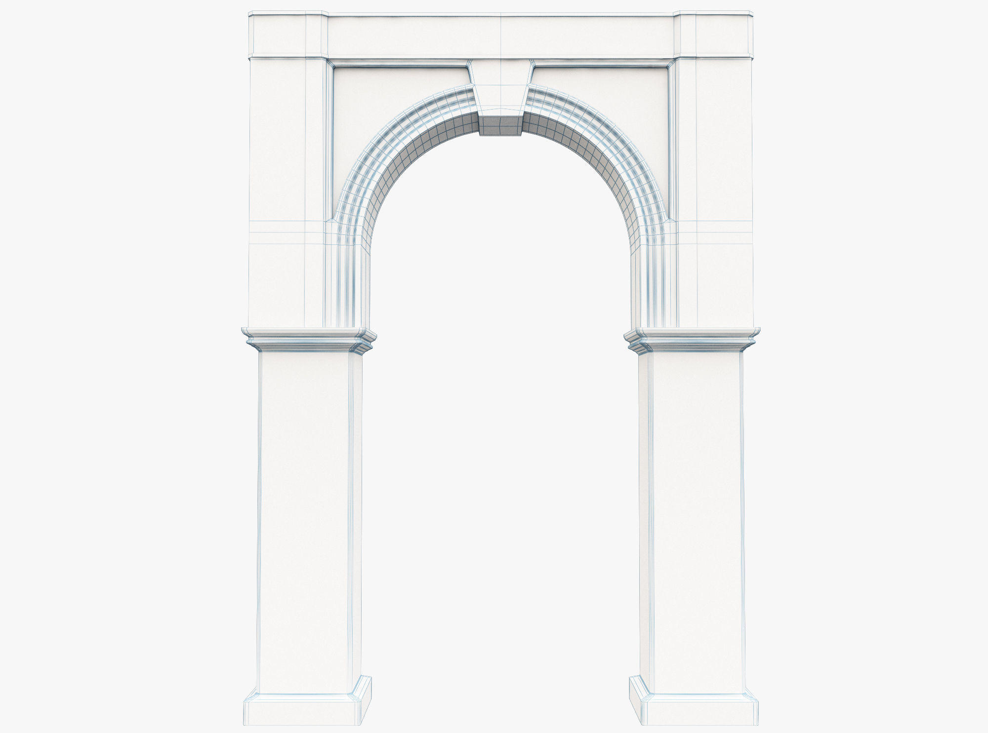 Column stone arch Low-poly 3D model_4