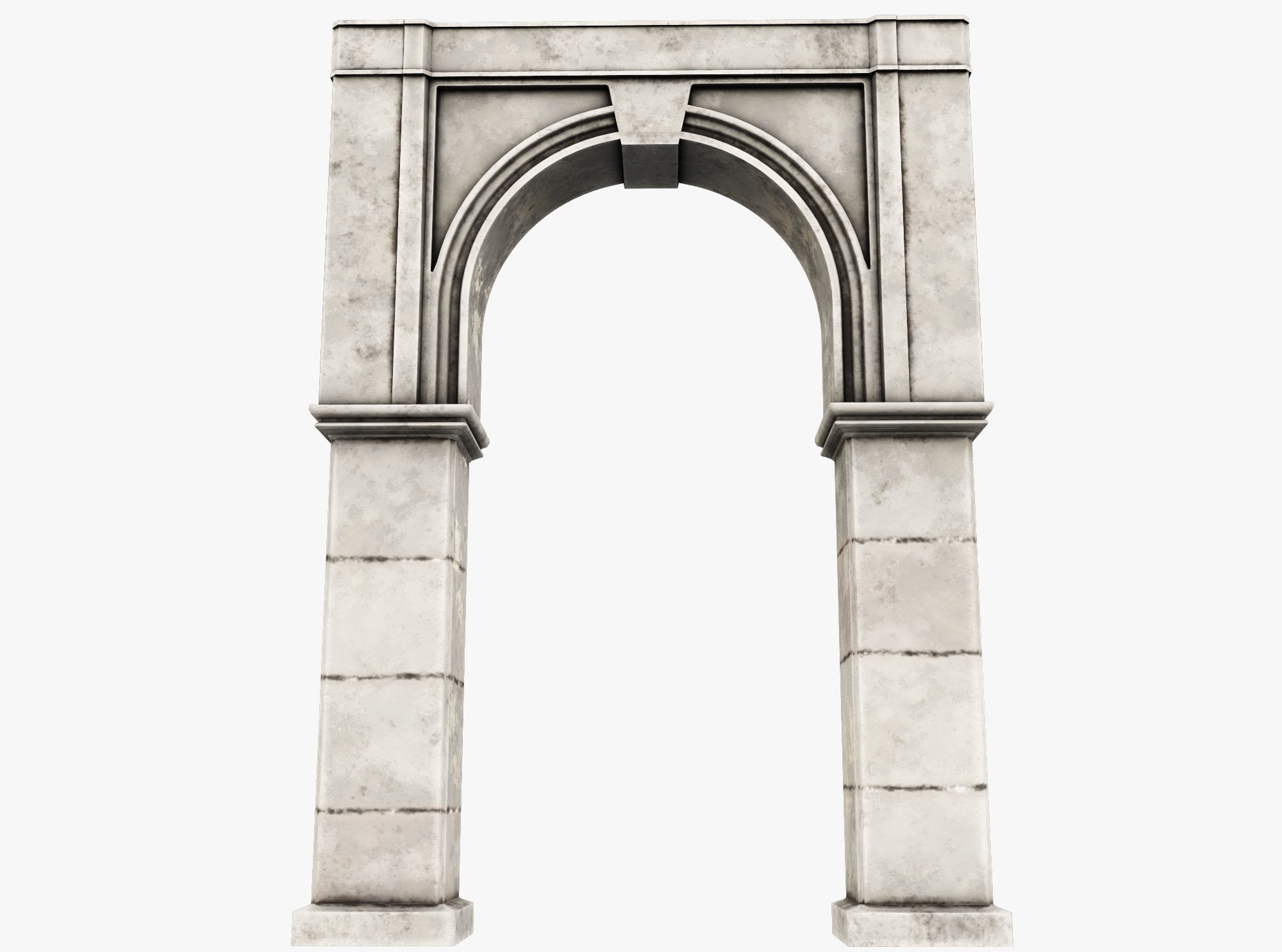 Column stone arch Low-poly 3D model_3