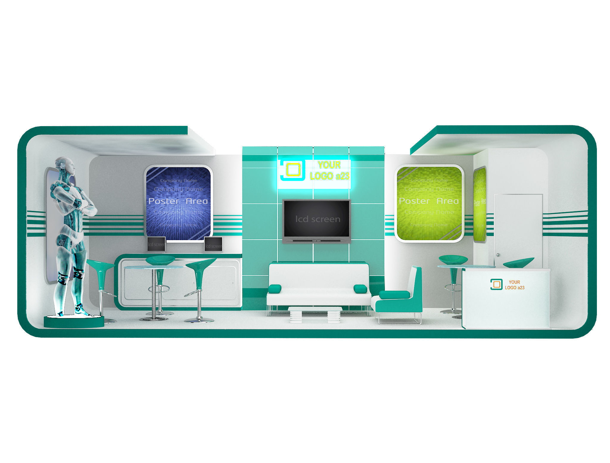 Booth Exhibition Stand a43 3D model_2