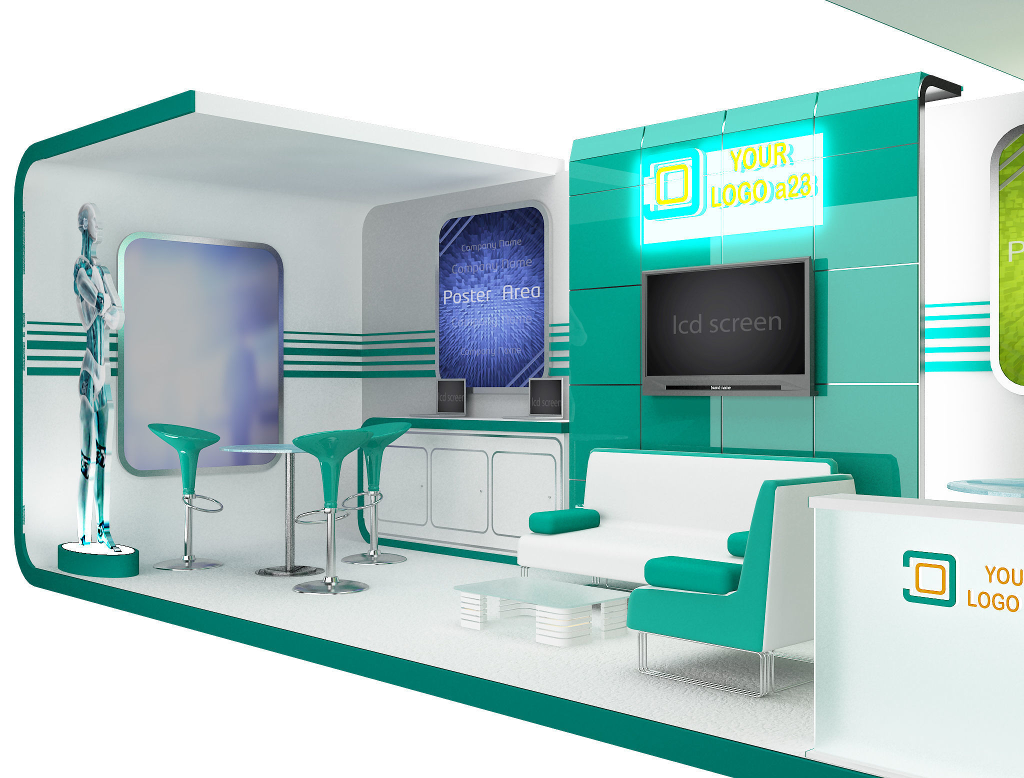 Booth Exhibition Stand a43 3D model_8