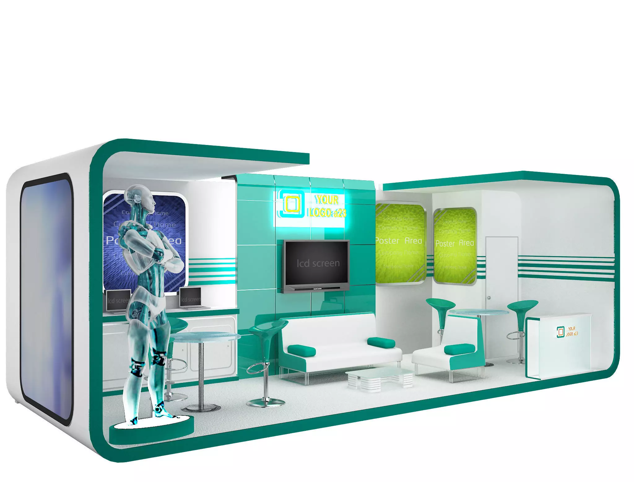 Booth Exhibition Stand a43 3D model_0