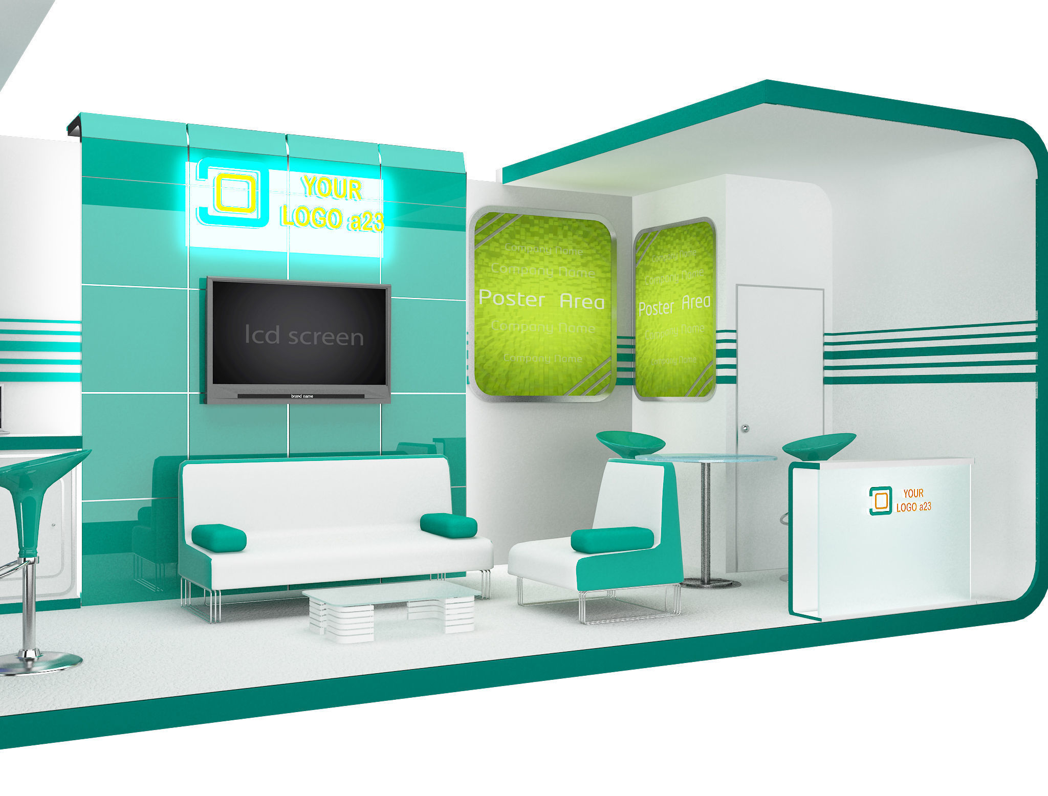 Booth Exhibition Stand a43 3D model_6