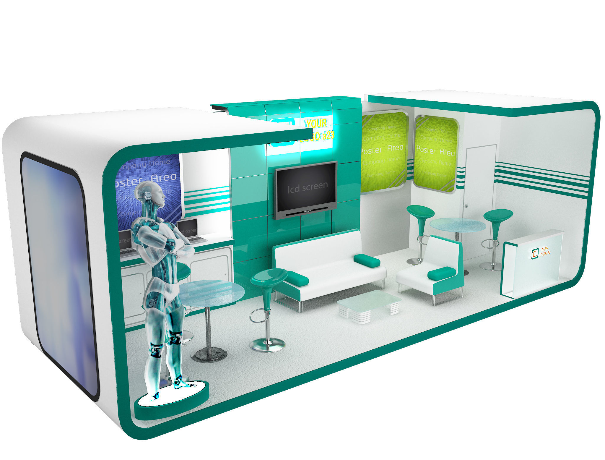 Booth Exhibition Stand a43 3D model_14