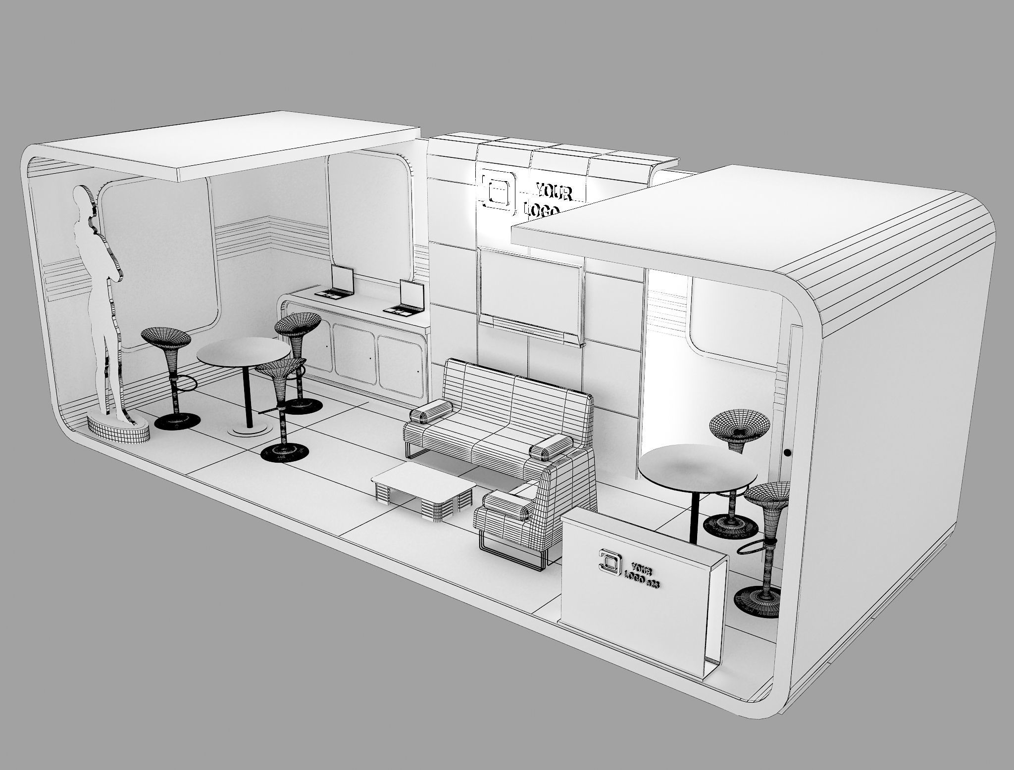 Booth Exhibition Stand a43 3D model_13