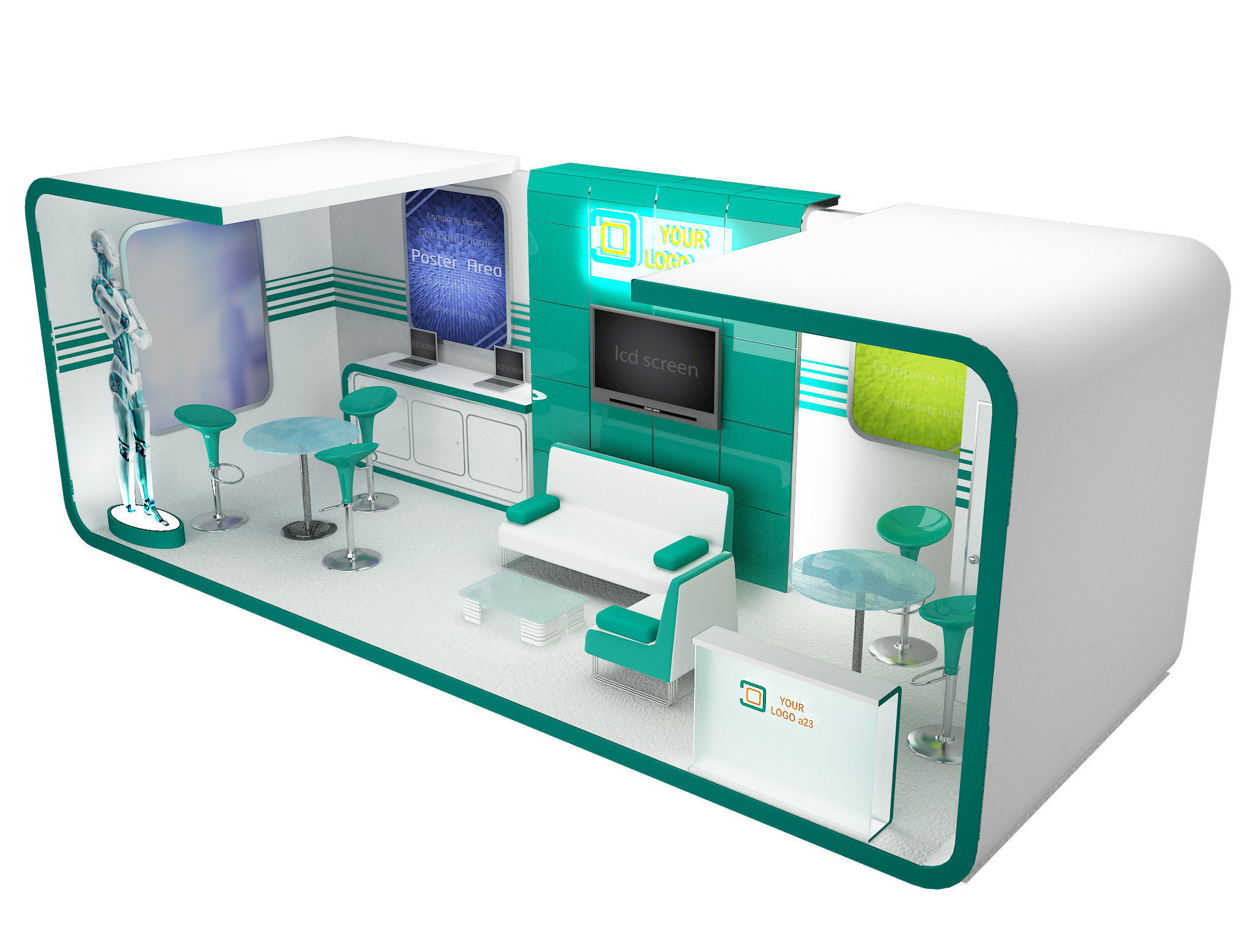 Booth Exhibition Stand a43 3D model_12