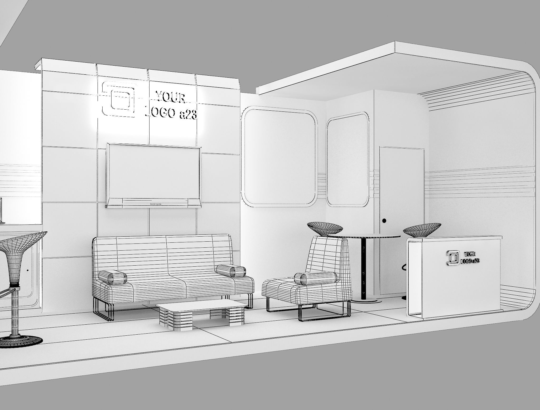 Booth Exhibition Stand a43 3D model_7