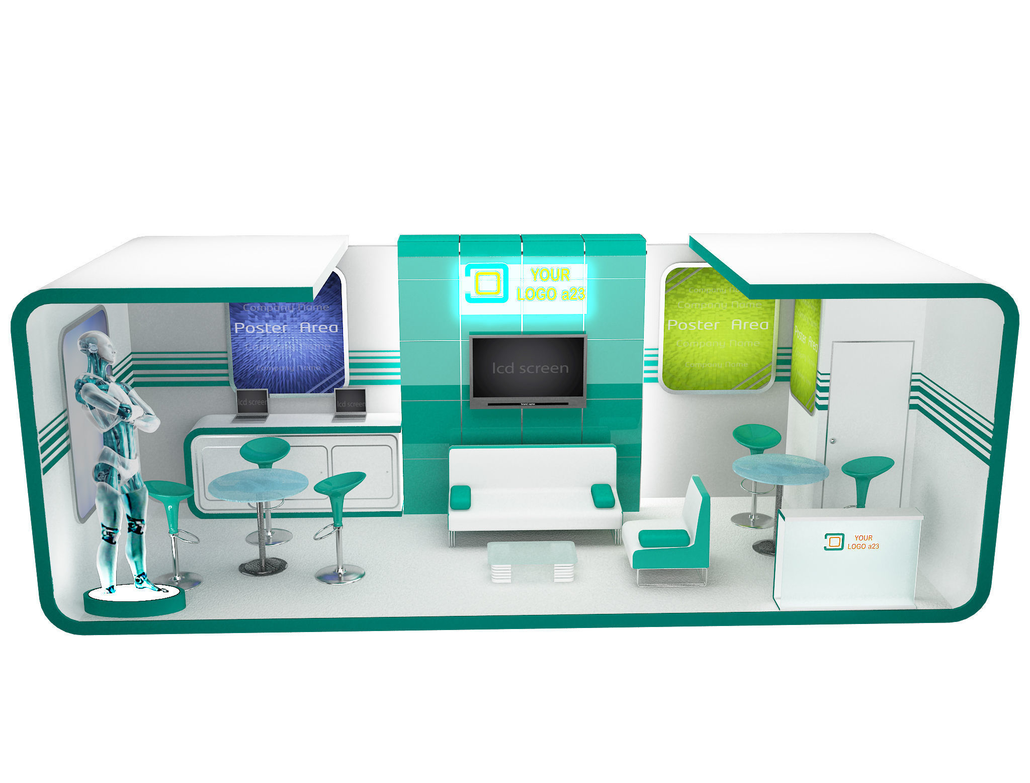 Booth Exhibition Stand a43 3D model_10