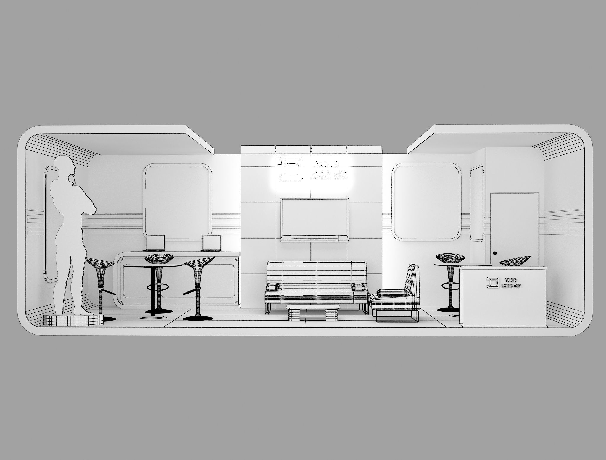 Booth Exhibition Stand a43 3D model_3