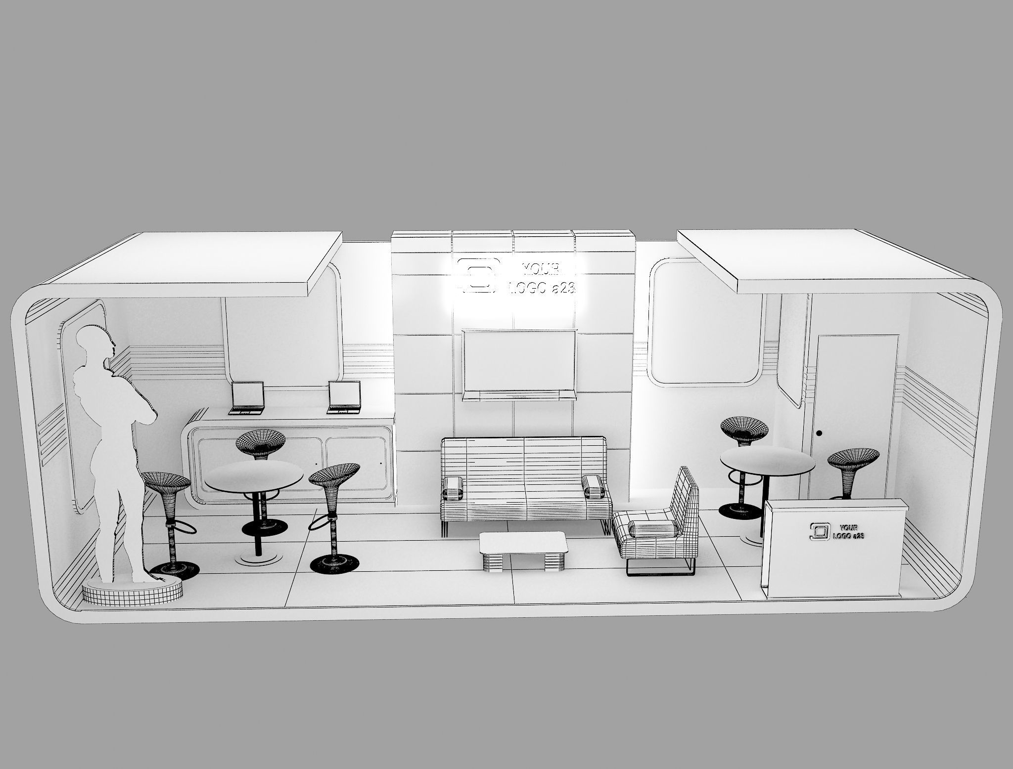 Booth Exhibition Stand a43 3D model_11