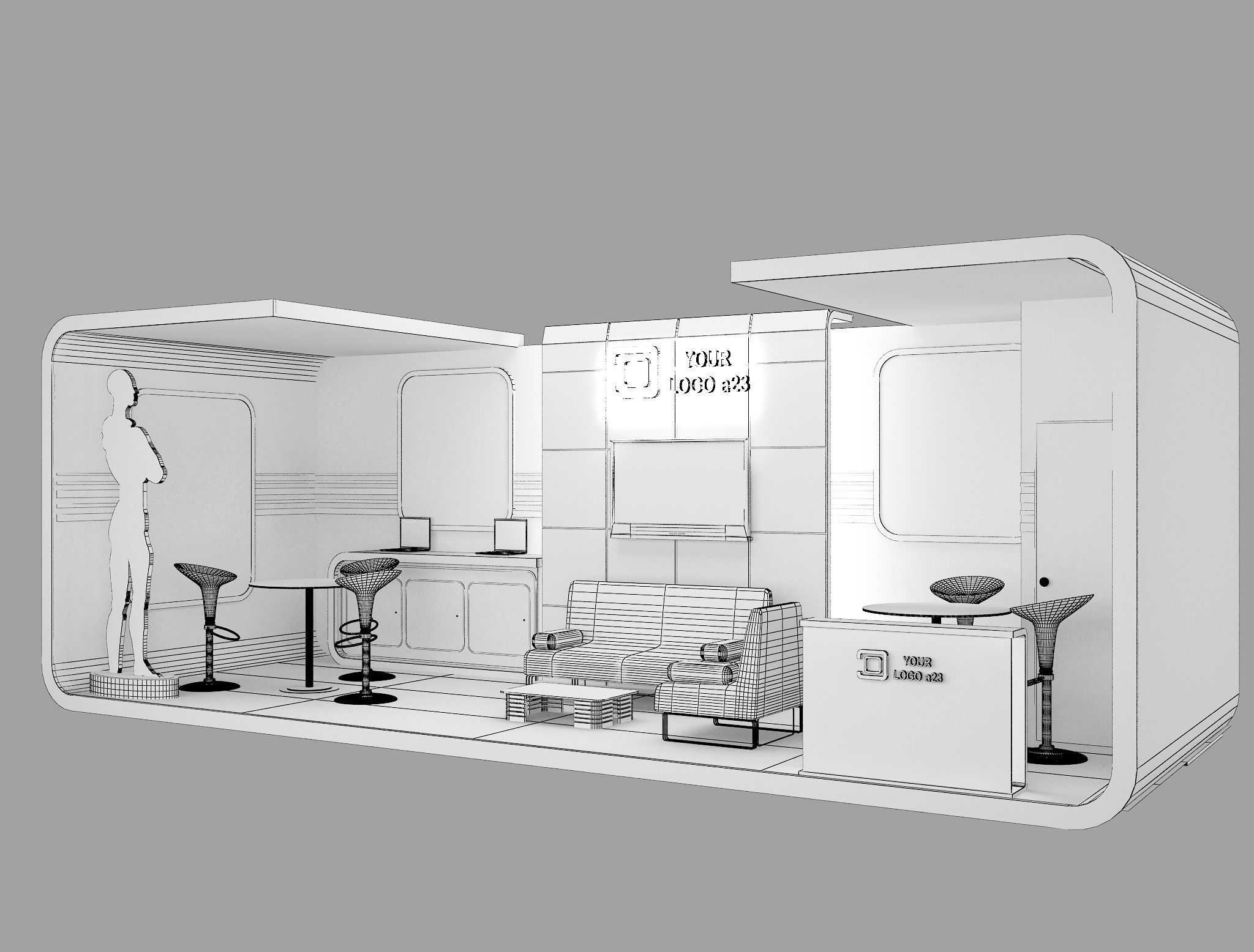 Booth Exhibition Stand a43 3D model_5