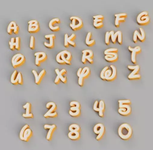 Alphabet disney 3D print model_0