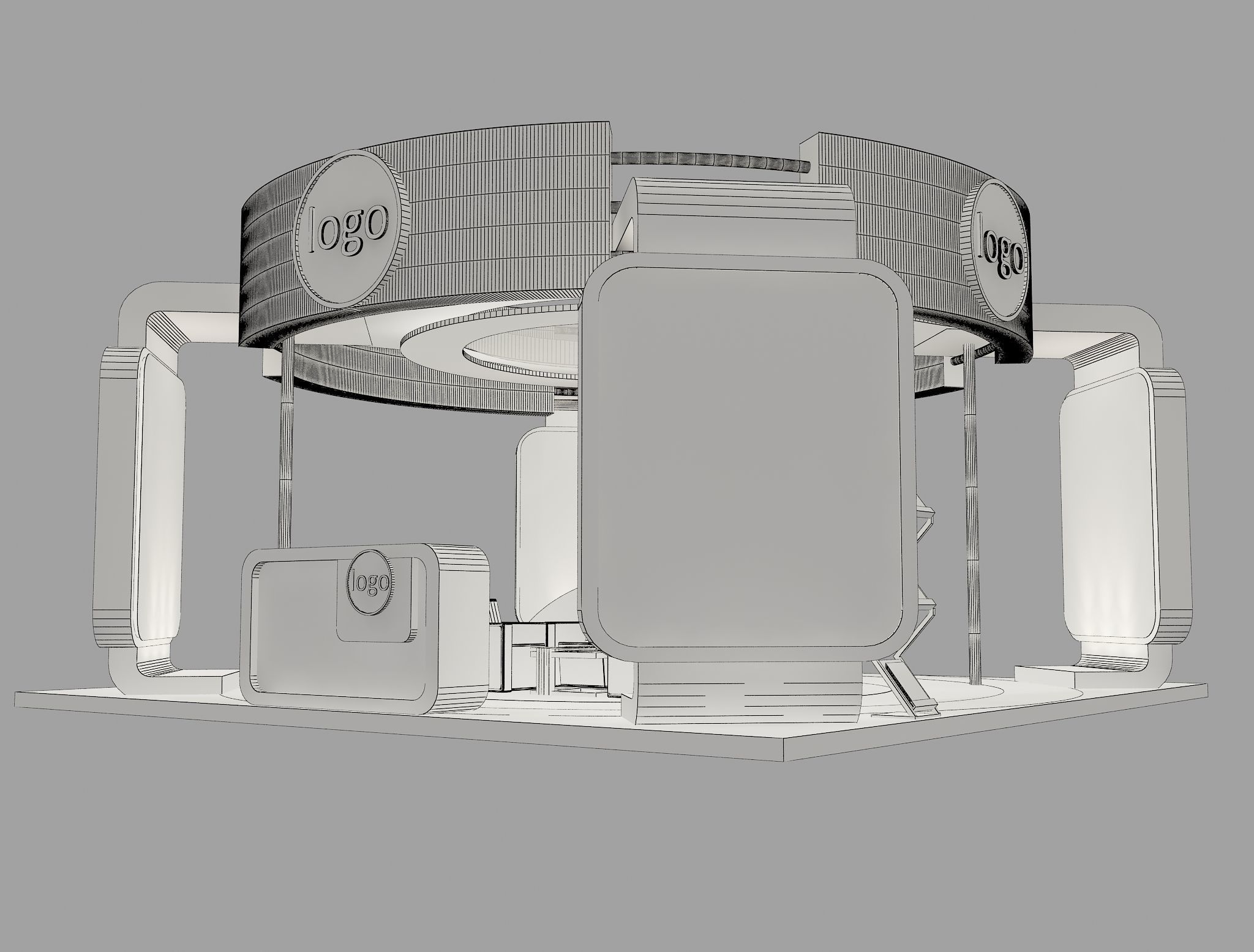 Booth Exhibition Stand a40 mov 3D model_3