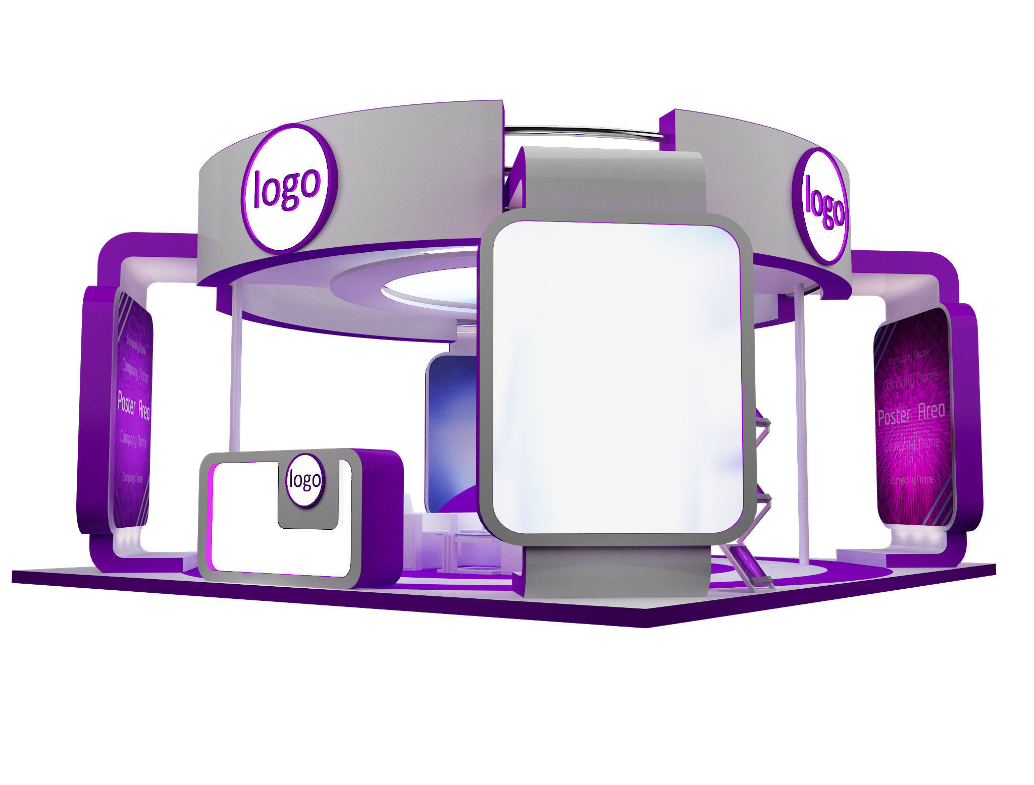 Booth Exhibition Stand a40 mov 3D model_2