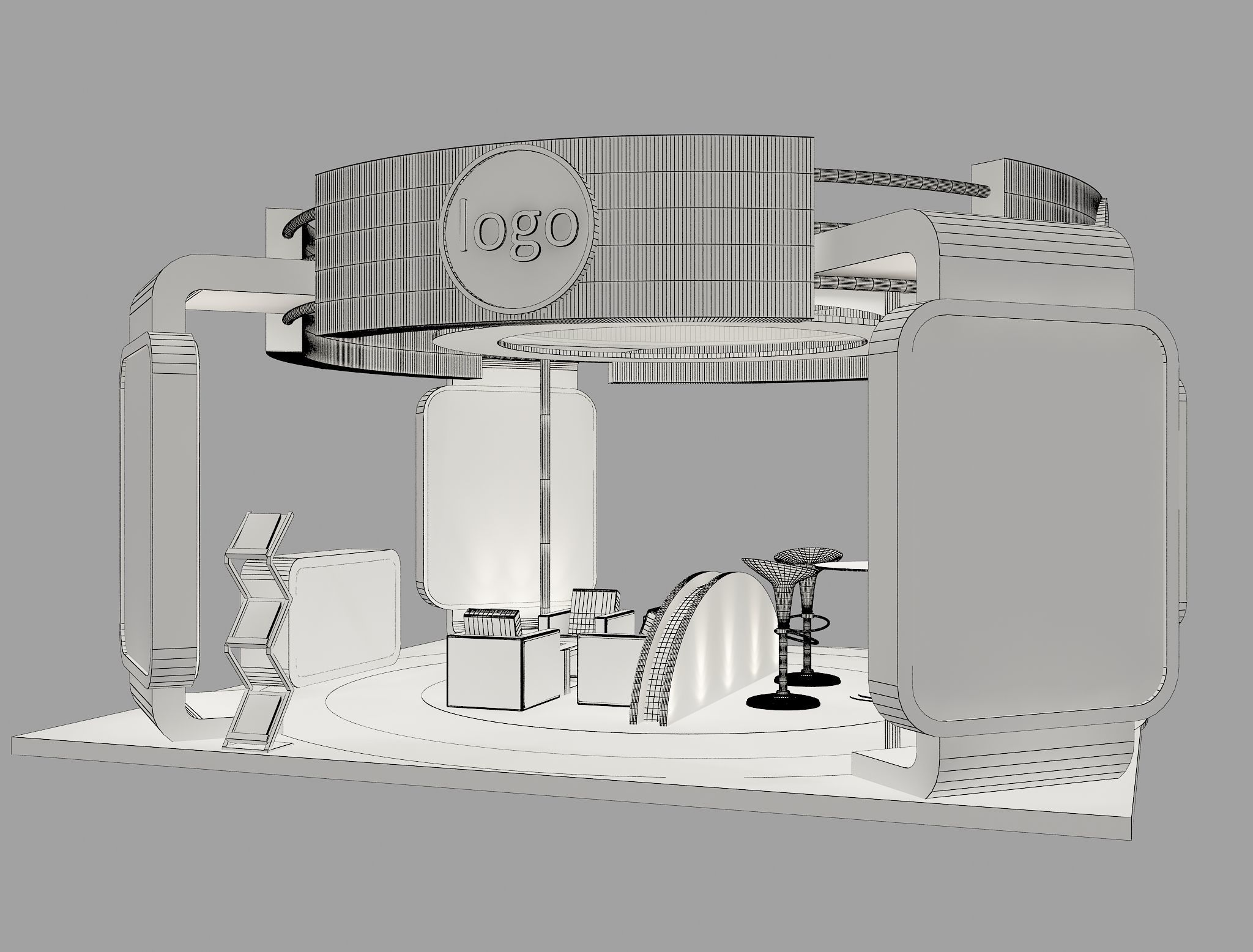 Booth Exhibition Stand a40 mov 3D model_1