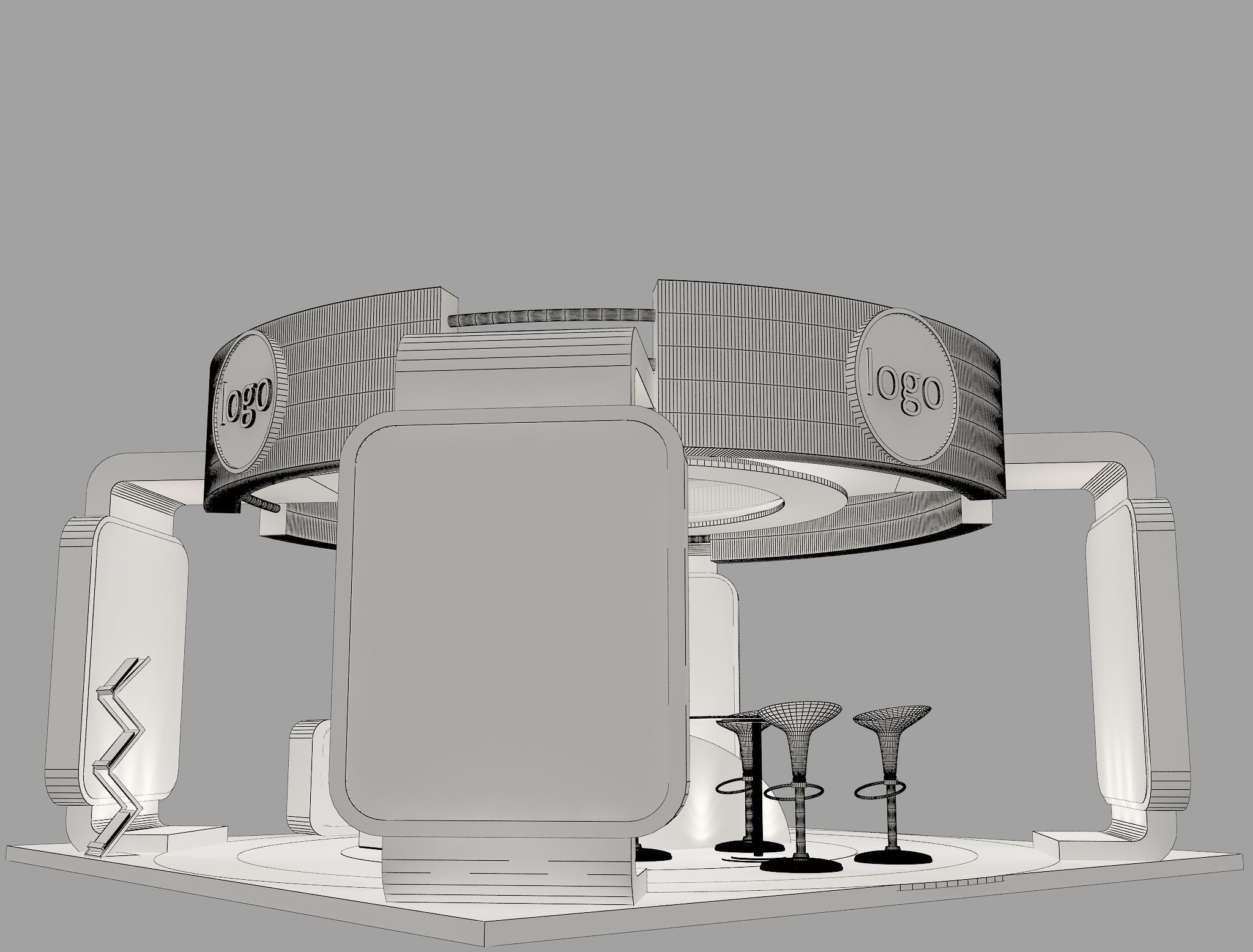 Booth Exhibition Stand a40 mov 3D model_7