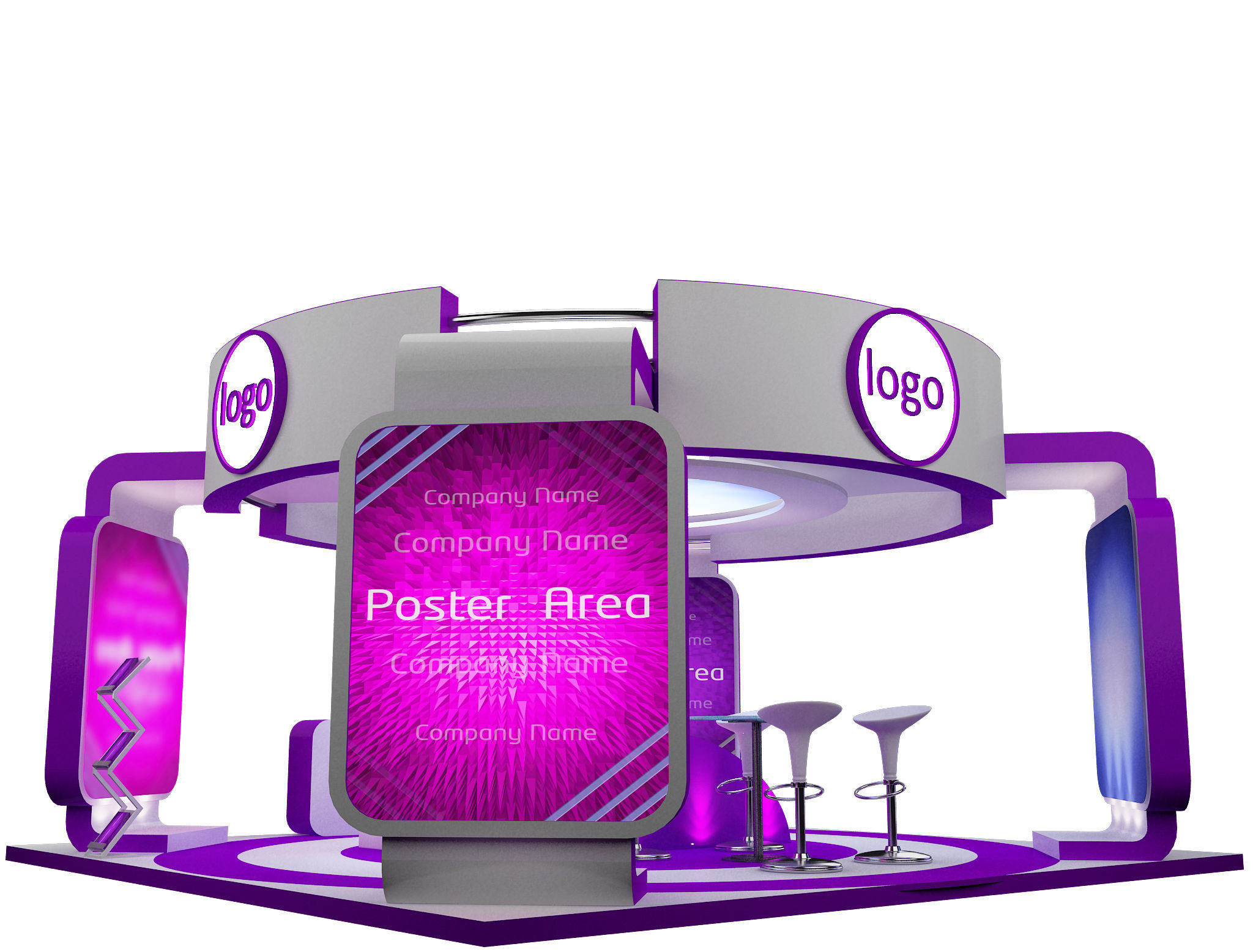 Booth Exhibition Stand a40 mov 3D model_6