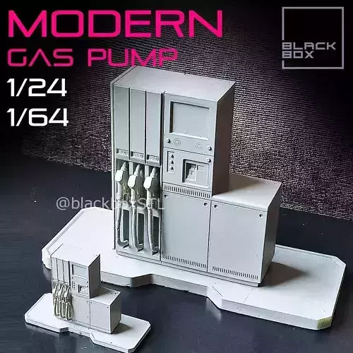 Modern Gas Station Diorama 1-24 and 1-64th scale 3D print model 3D print model