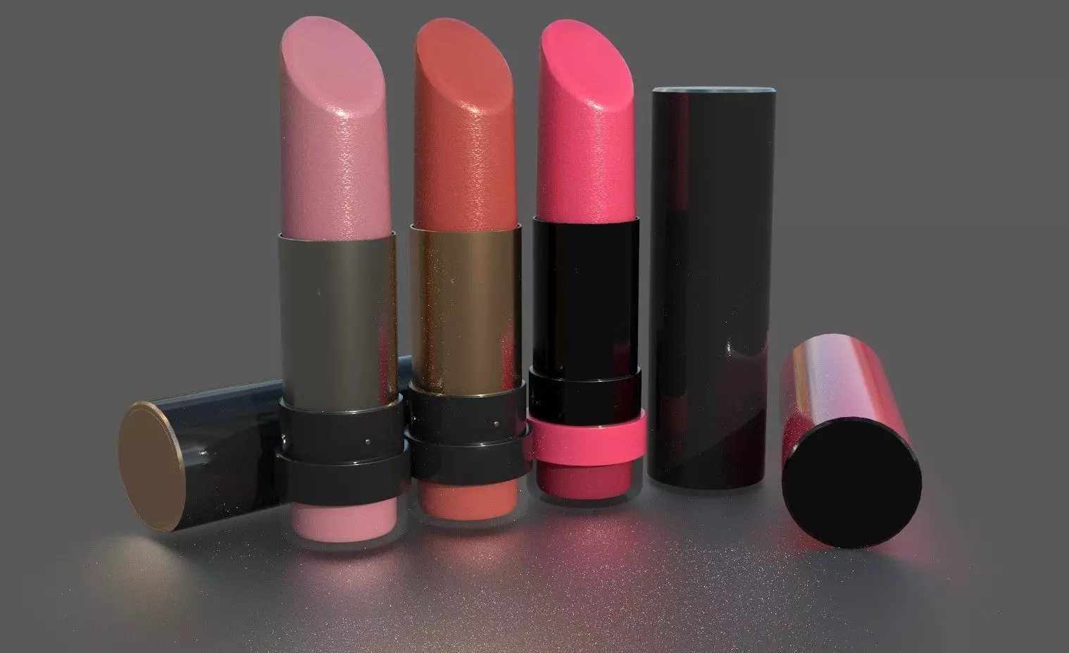 LIPSTICK three lipsticks Low-poly 3D model