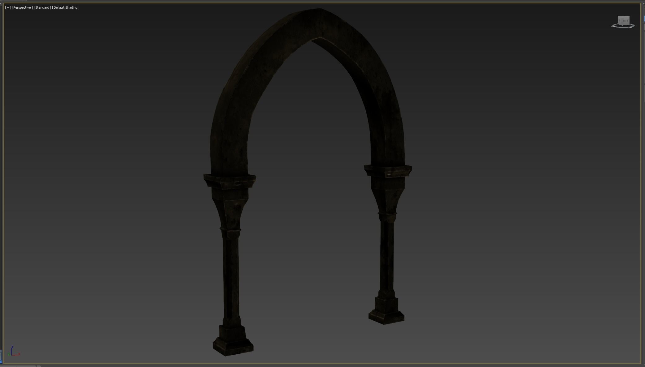 Column wooden arch Low-poly 3D model_9