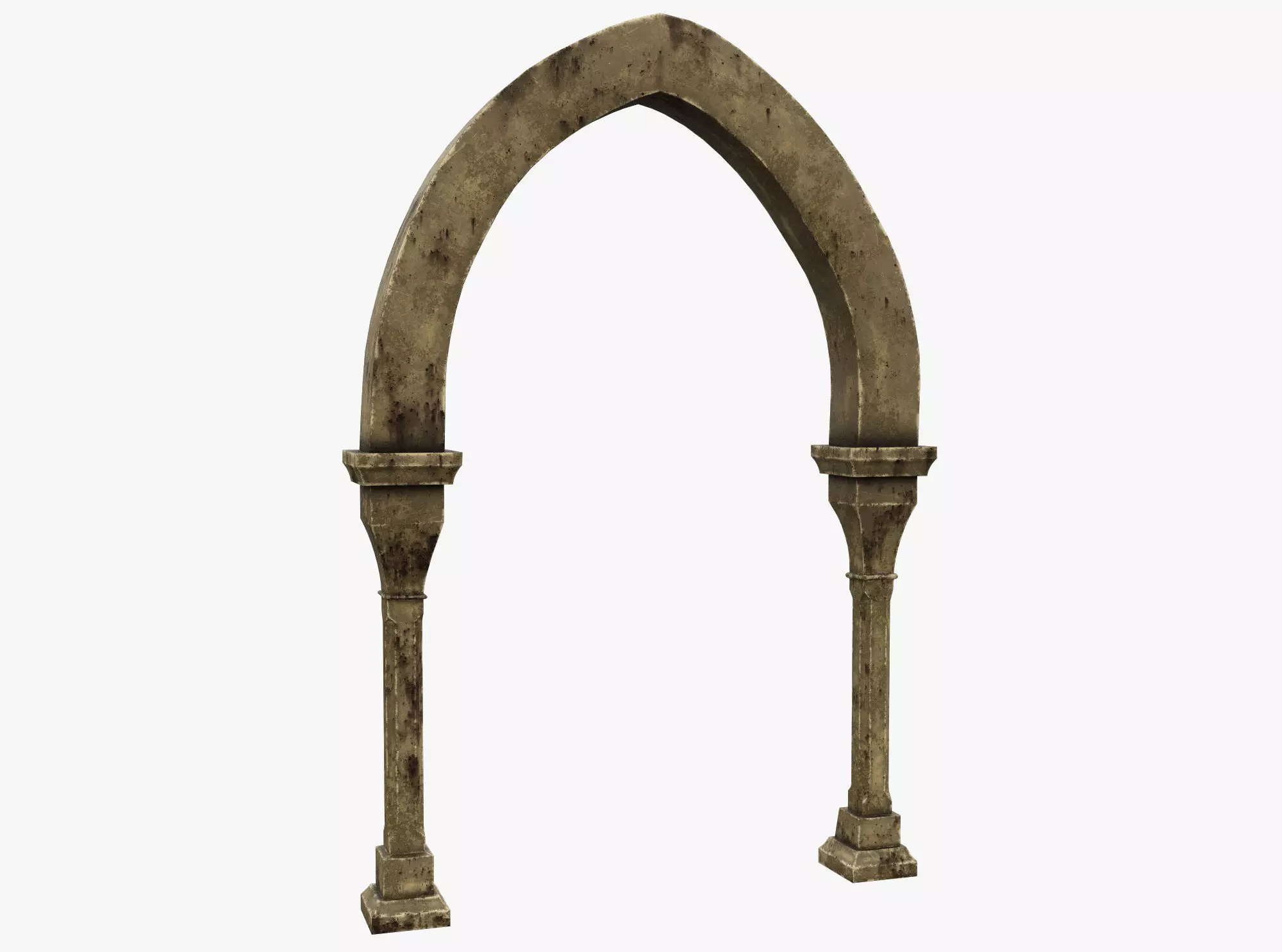 Column wooden arch Low-poly 3D model_0