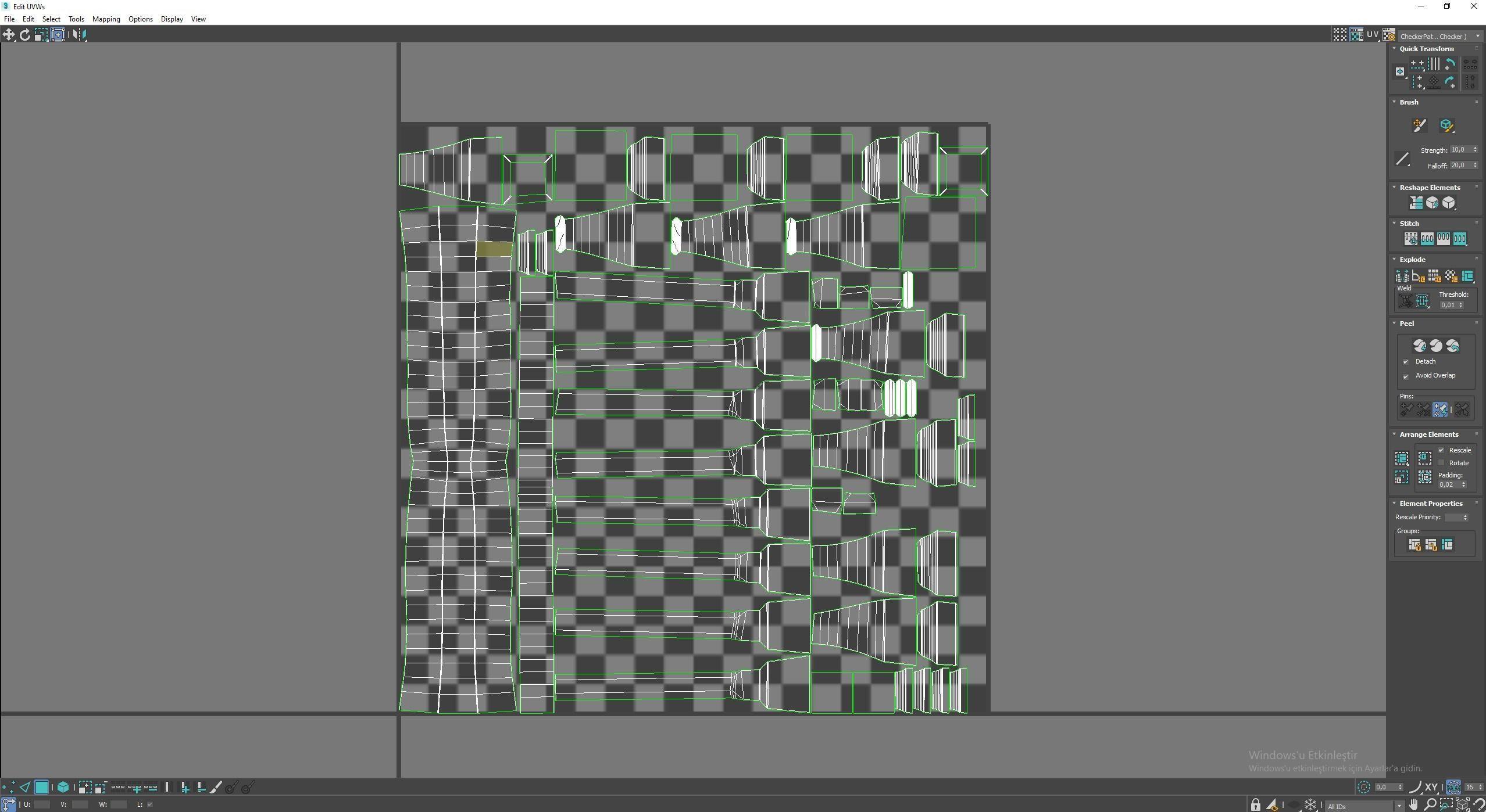 Column wooden arch Low-poly 3D model_10