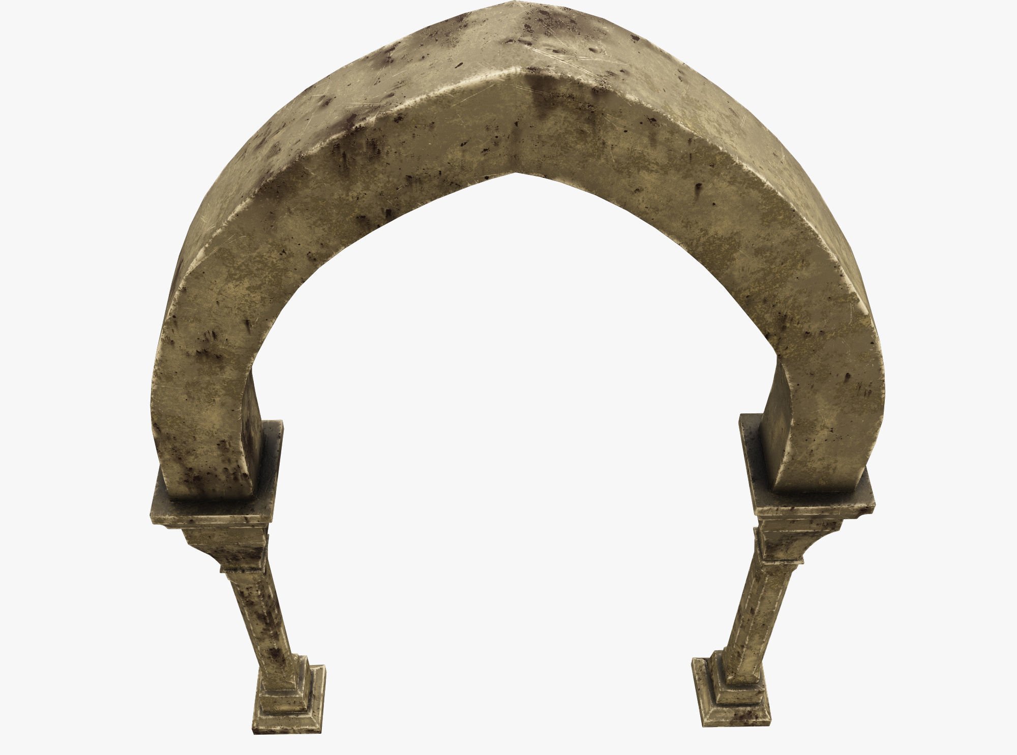 Column wooden arch Low-poly 3D model_2