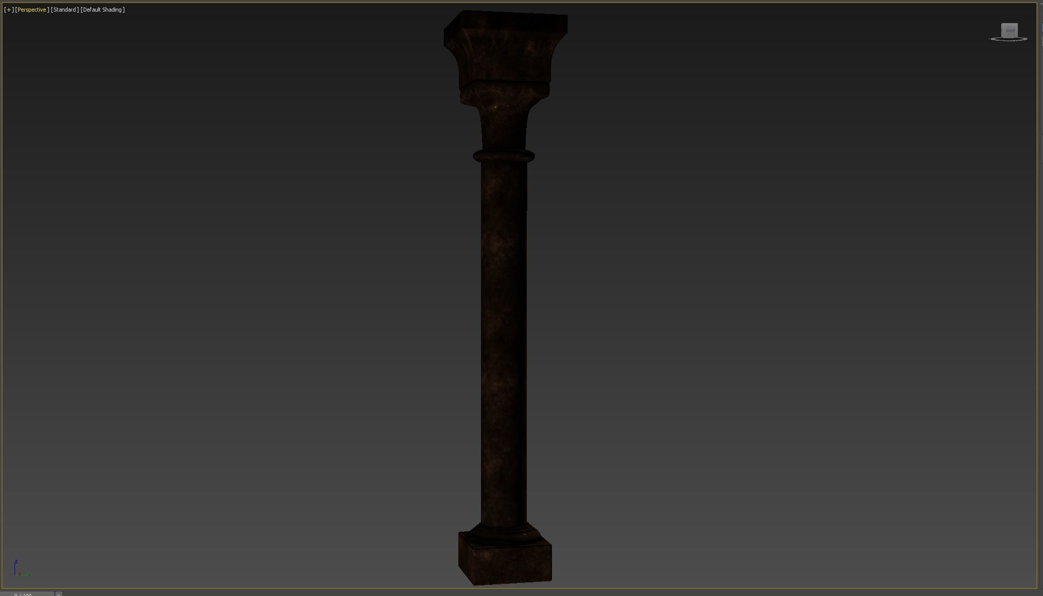 Column wooden Low-poly 3D model_6