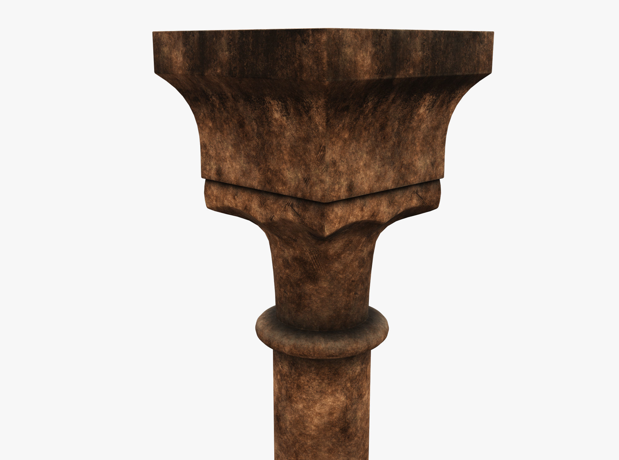 Column wooden Low-poly 3D model_1