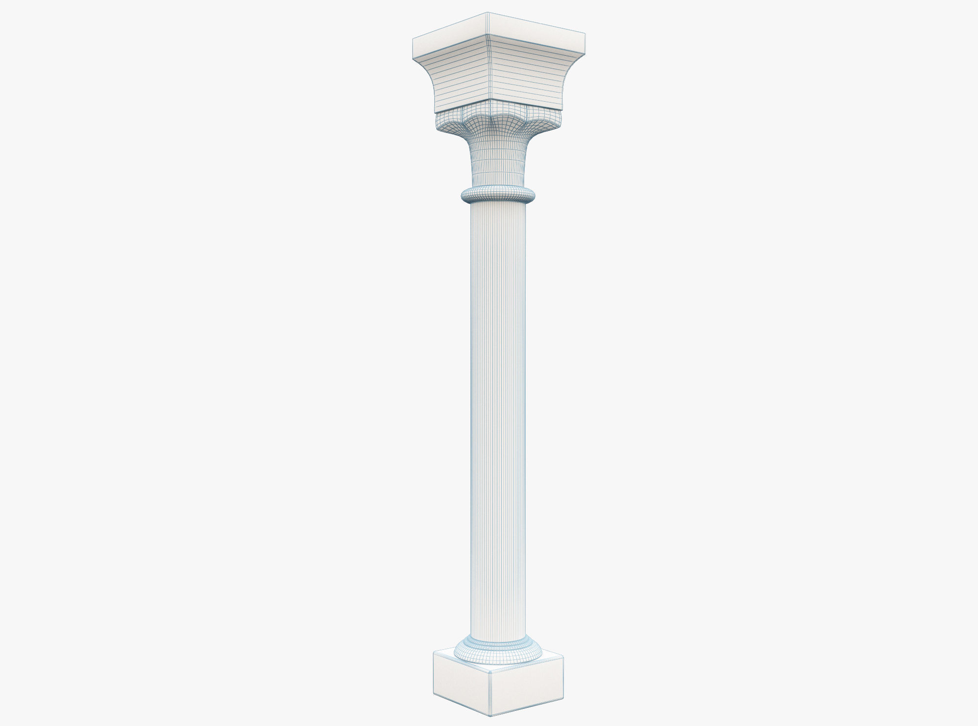 Column wooden Low-poly 3D model_3