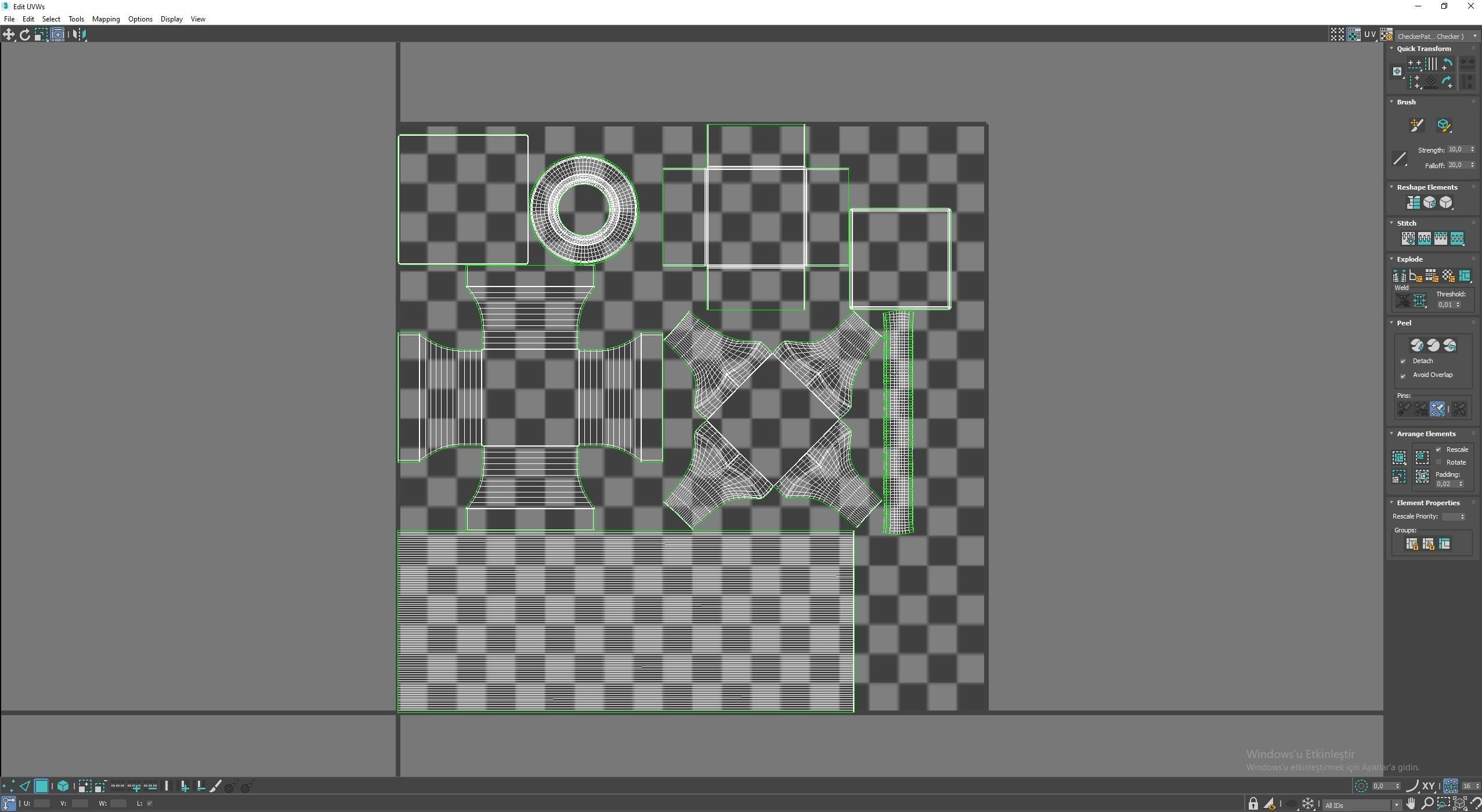 Column wooden Low-poly 3D model_8