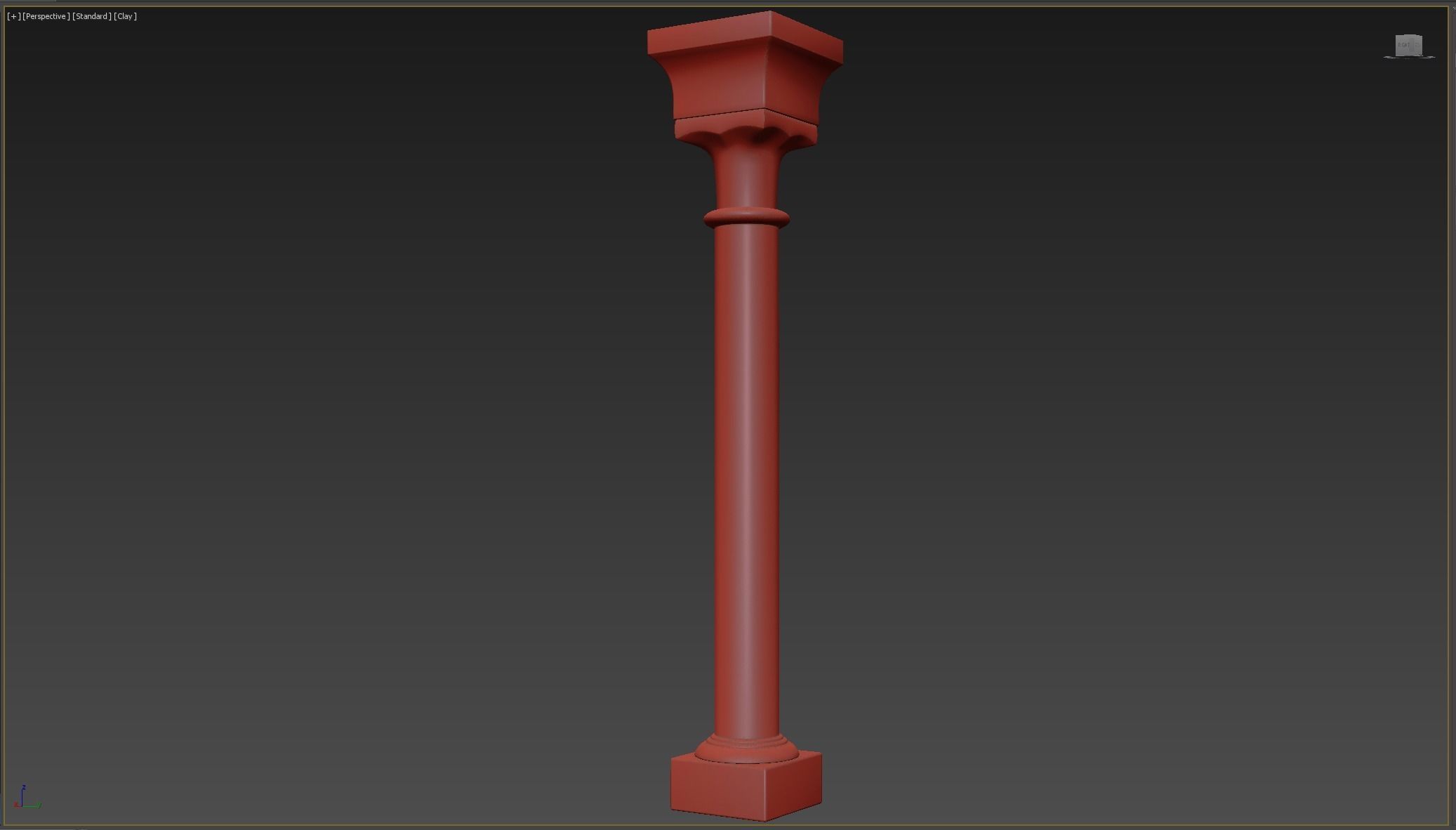 Column wooden Low-poly 3D model_5