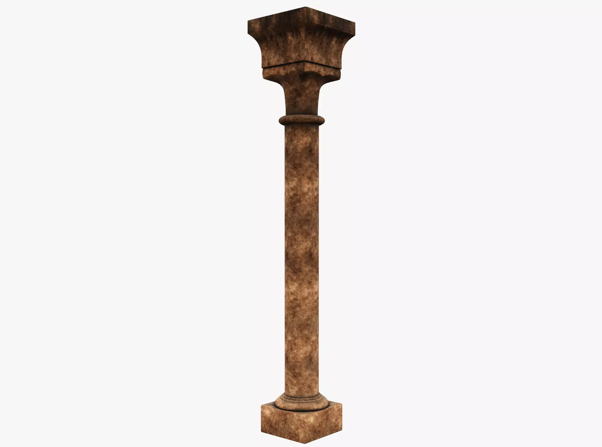 Column wooden Low-poly 3D model_0