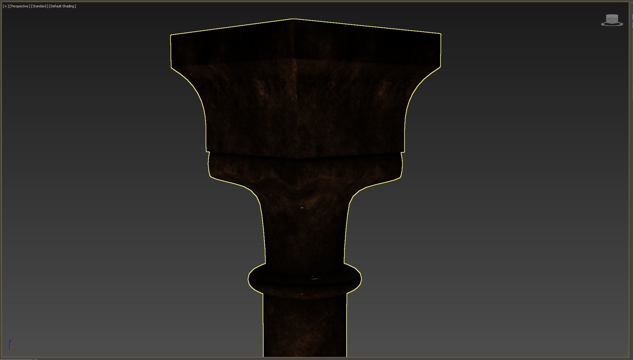 Column wooden Low-poly 3D model_7