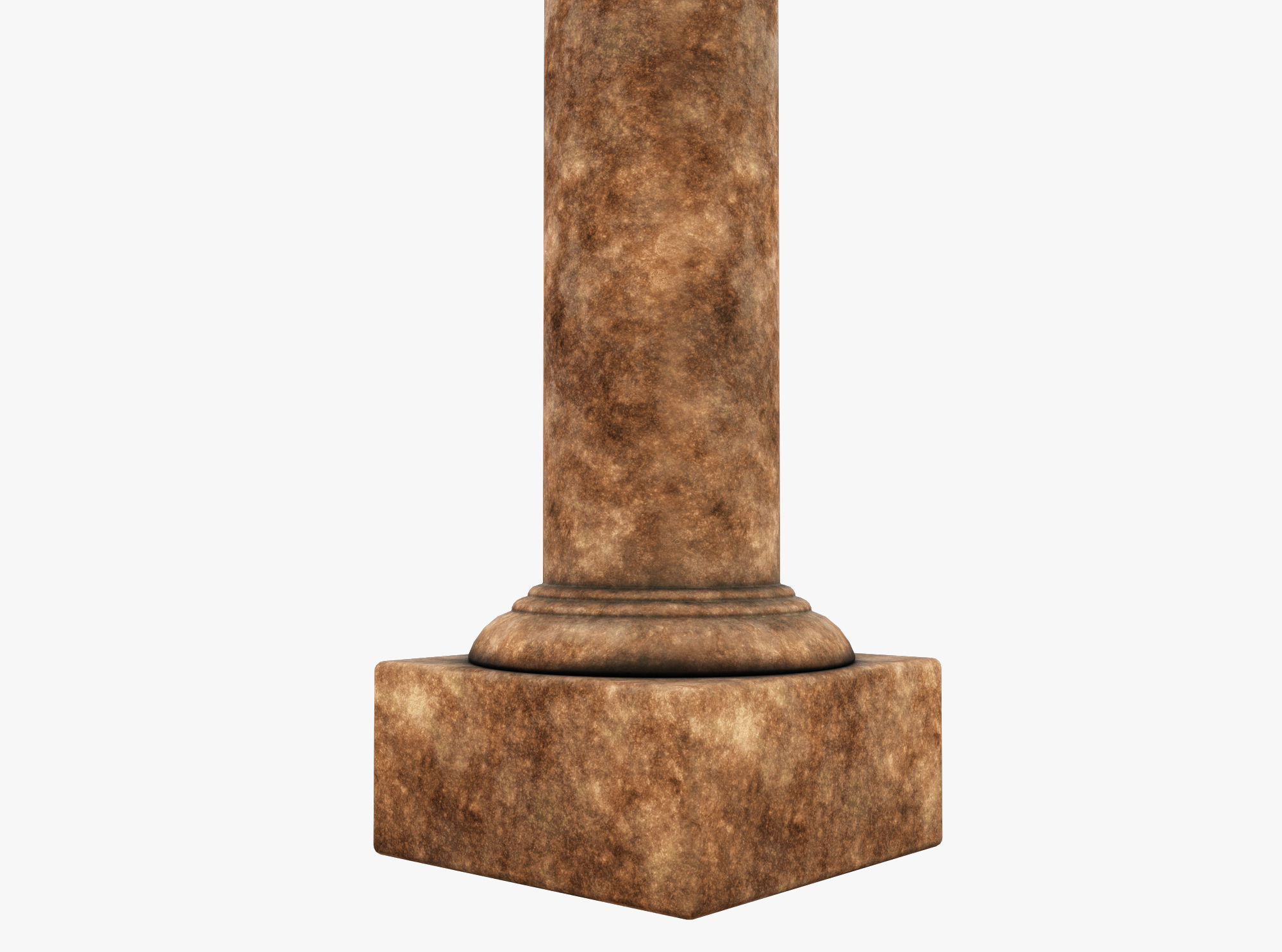 Column wooden Low-poly 3D model_2