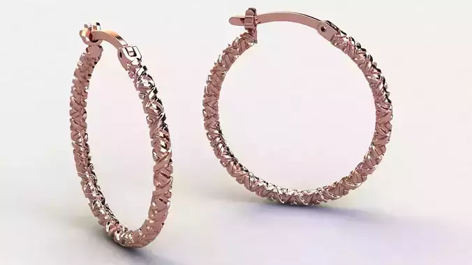 Textured Hoop Earring 20 mm