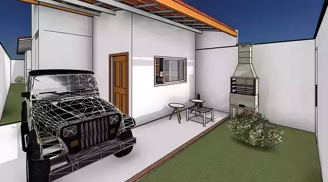 Simple house in Revit for rendering 3D model