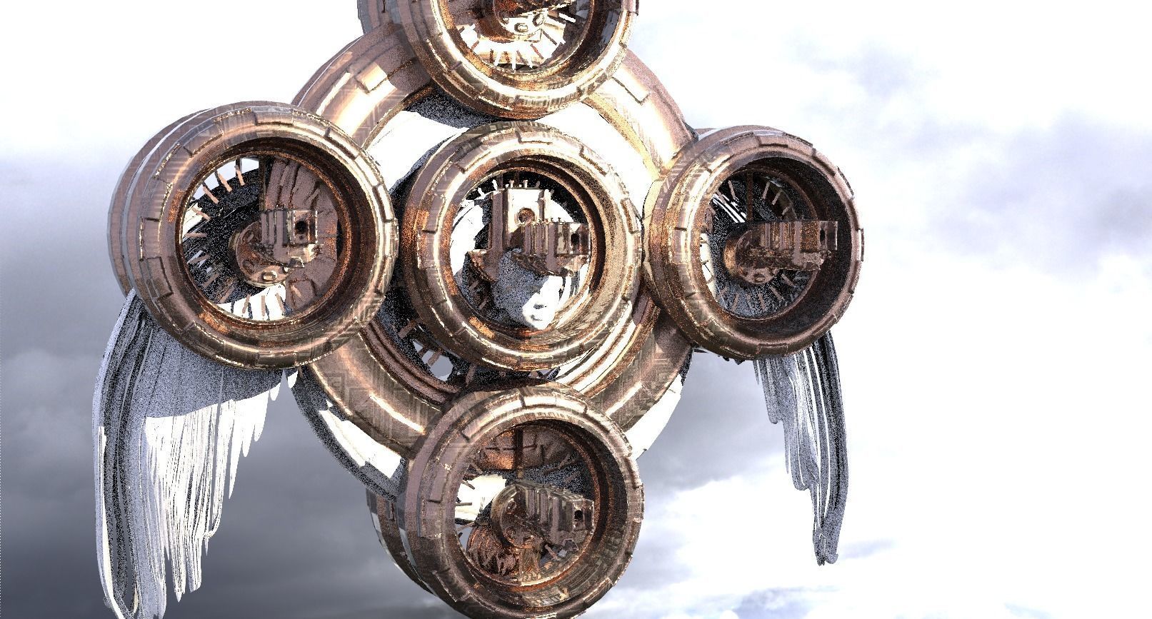 Ancient Alien Star Ring Monolith 11 Kit bash 3D model_1