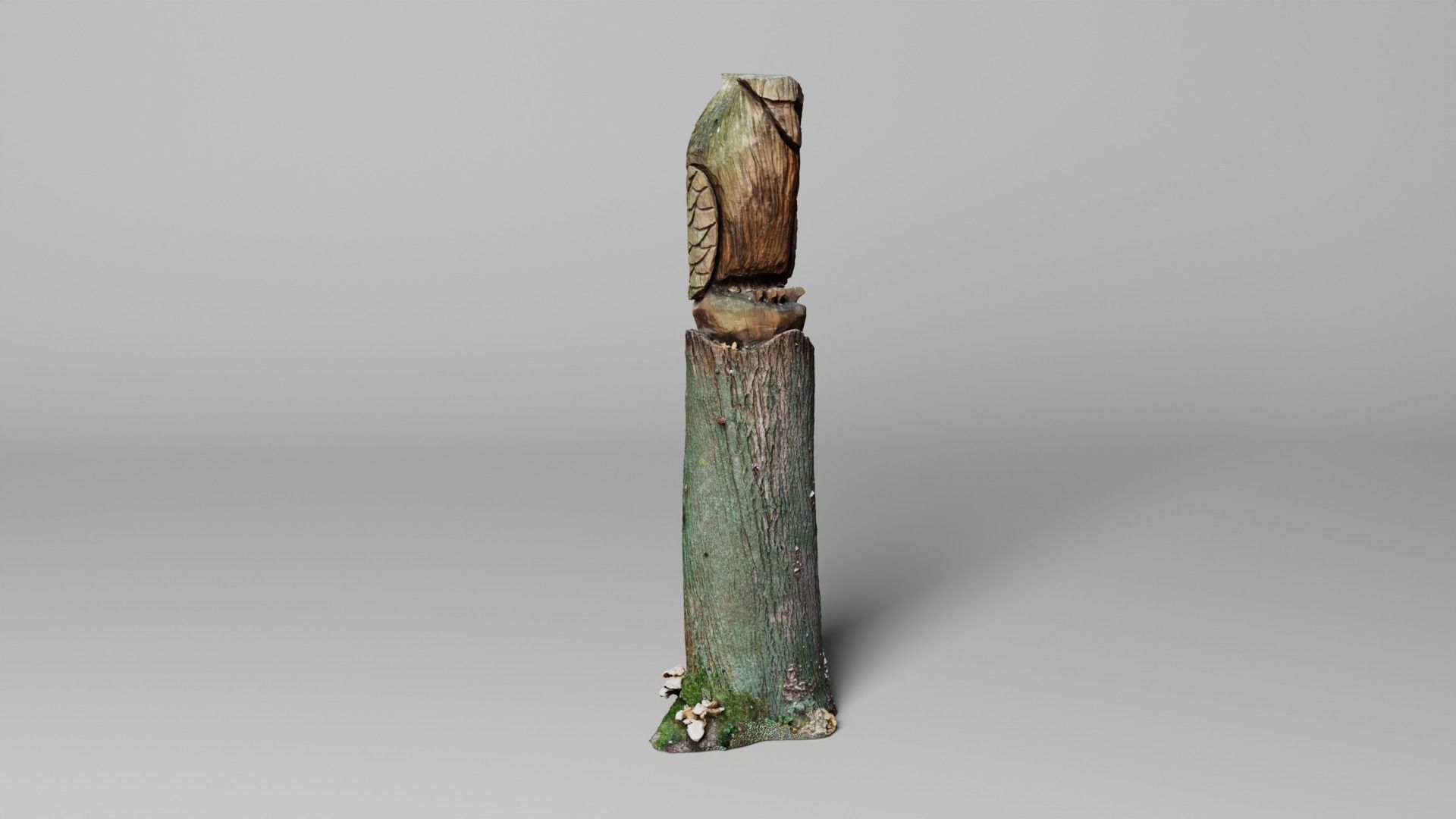 3D Scan mystic wooden Owl statue 3D print model_2