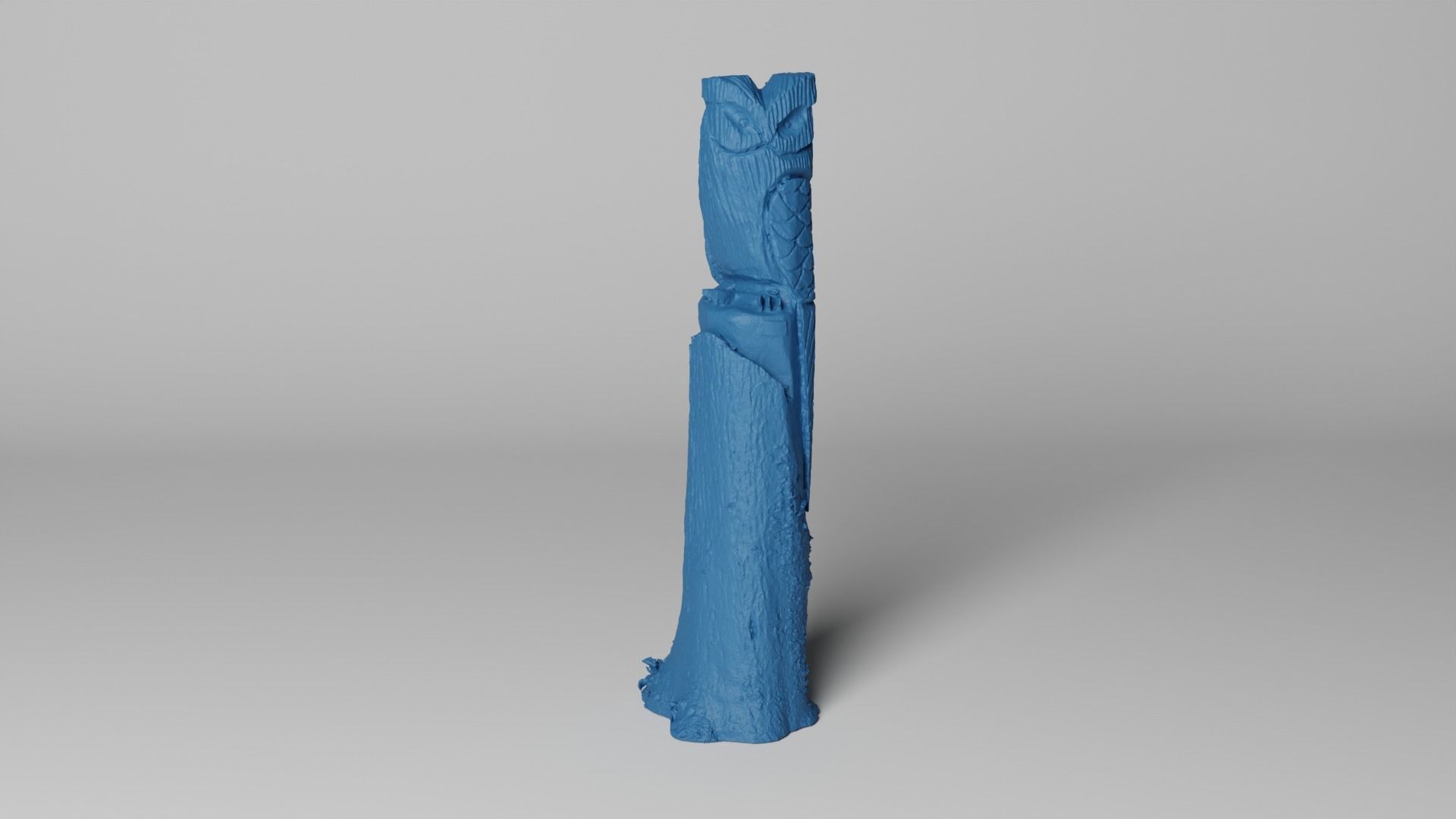 3D Scan mystic wooden Owl statue 3D print model_5