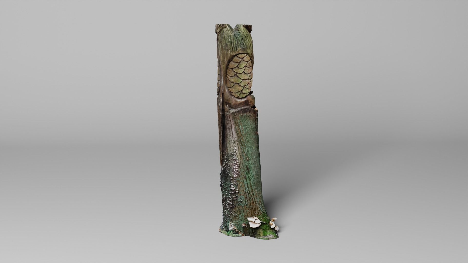 3D Scan mystic wooden Owl statue 3D print model_3