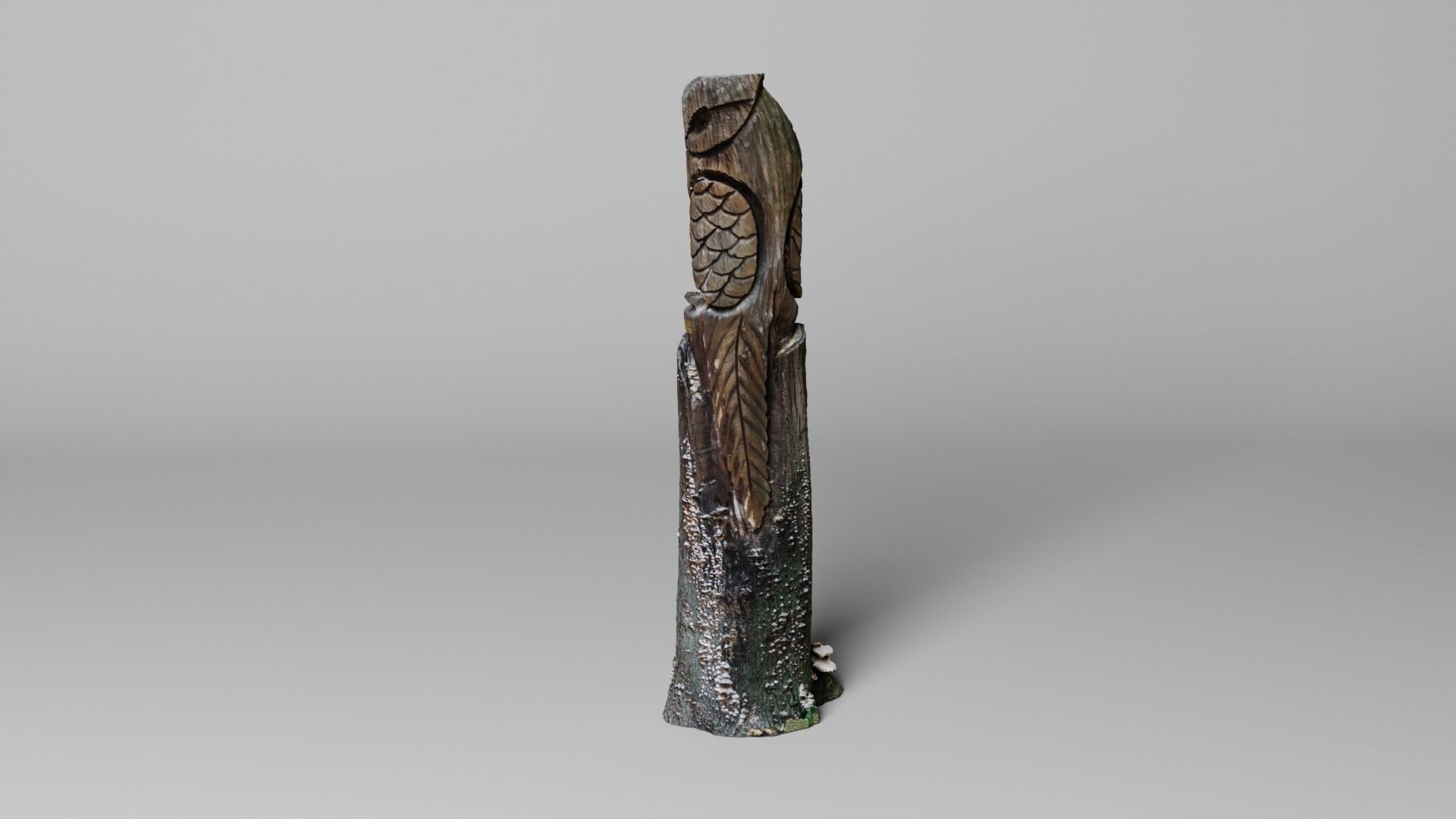 3D Scan mystic wooden Owl statue 3D print model_4