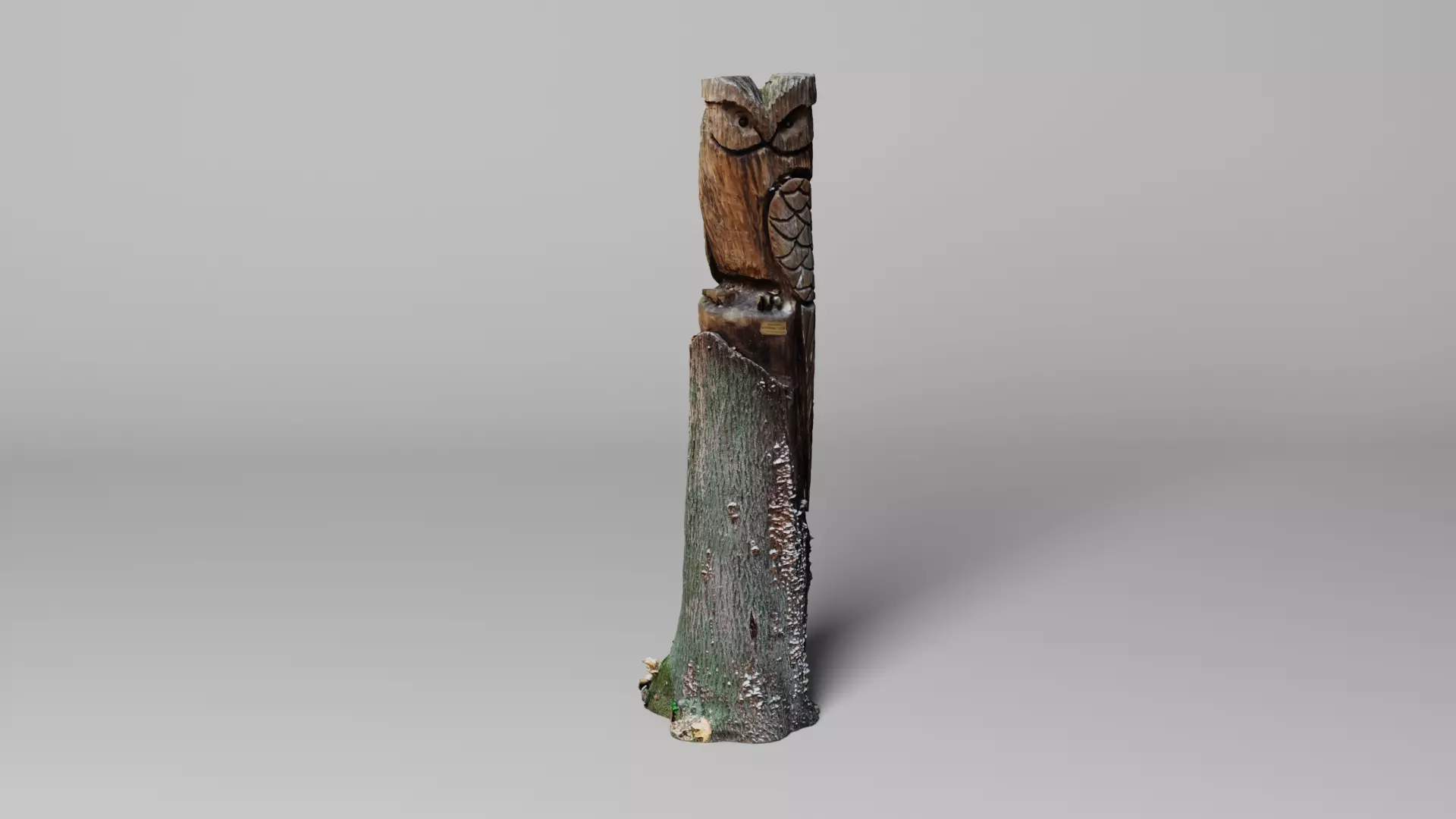 3D Scan mystic wooden Owl statue 3D print model_0
