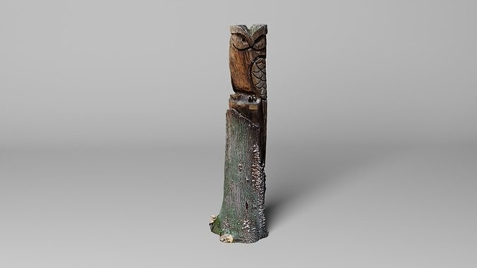 3D Scan mystic wooden Owl statue 3D print model