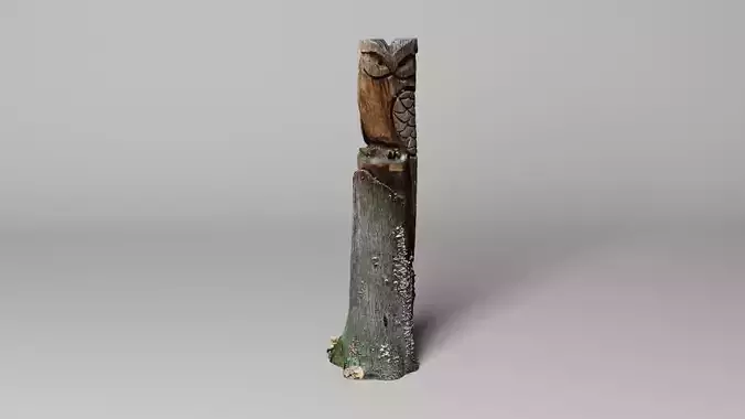 3D Scan mystic wooden Owl statue 3D print model