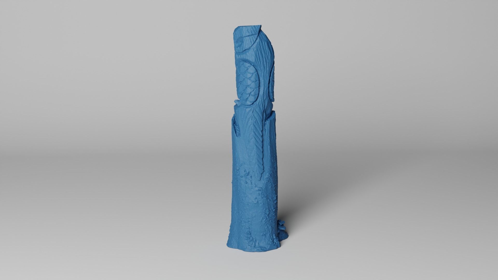 3D Scan mystic wooden Owl statue 3D print model_8