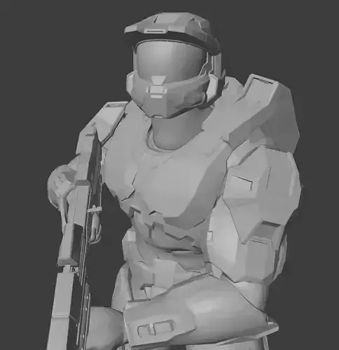 Halo Master Chief 3D Print STL Statue 3D print model