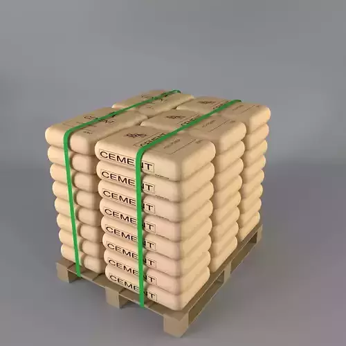 Cement pallet Low-poly 3D model